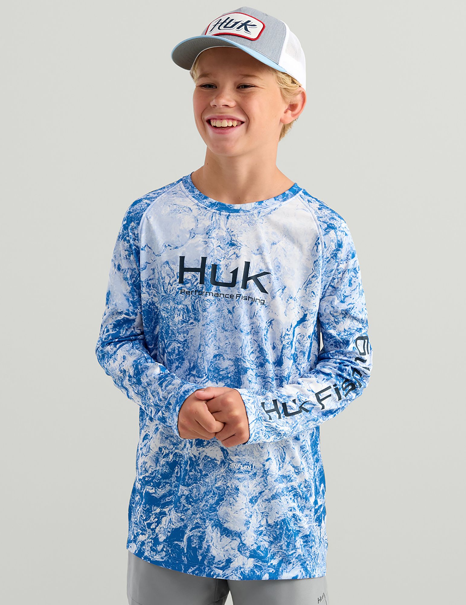 HUK Boys' Mossy Oak Pursuit Performance Long Sleeve Shirt product image