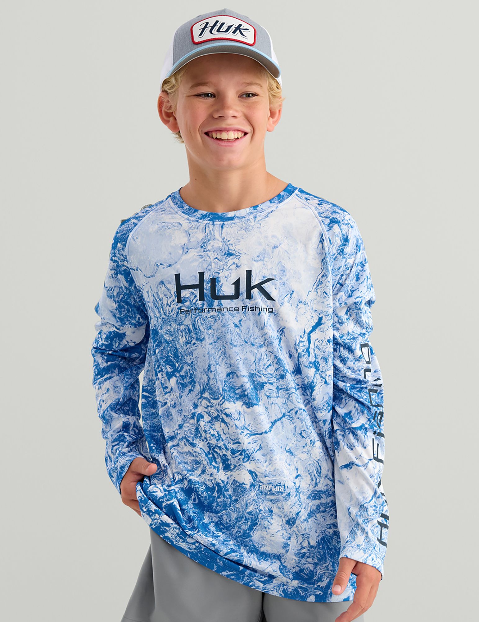 HUK Boys' Mossy Oak Pursuit Performance Long Sleeve Shirt product image