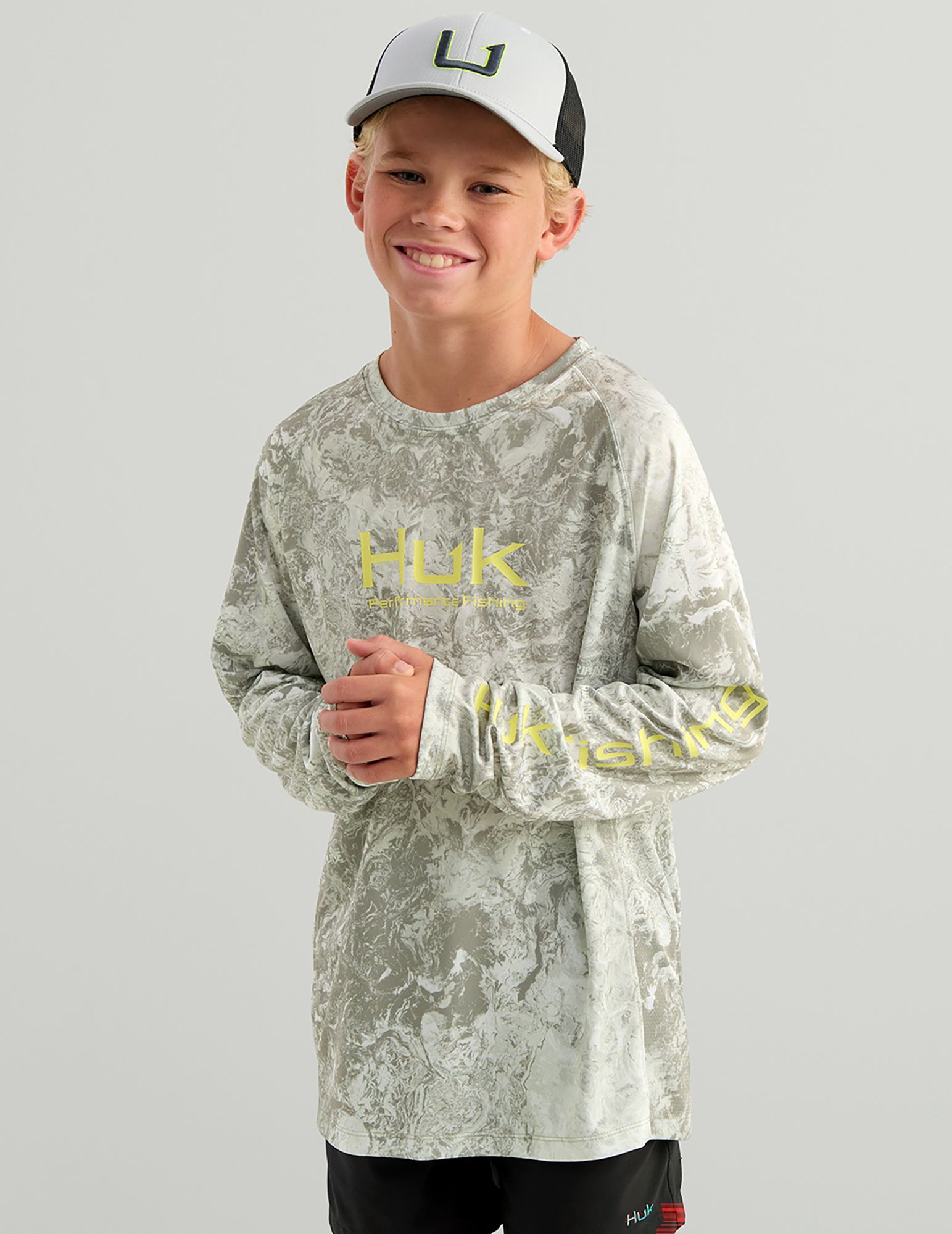 HUK Boys' Mossy Oak Pursuit Performance Long Sleeve Shirt product image