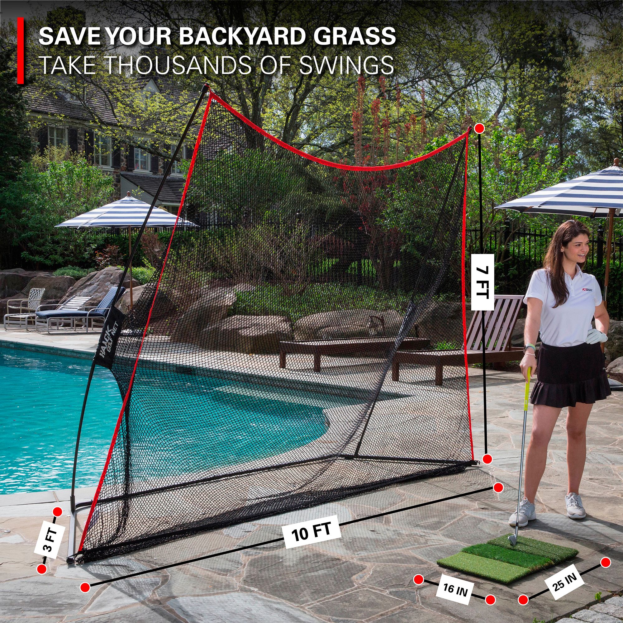 Rukket Sports Haack Golf Net with Tri Turf Mat product image