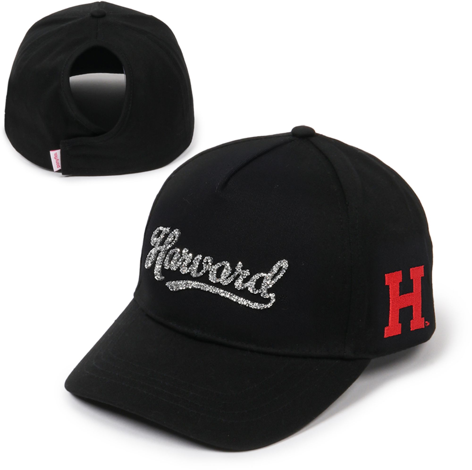 Ponyflo Women's Harvard Crimson Black Bling Athletic Hat product image