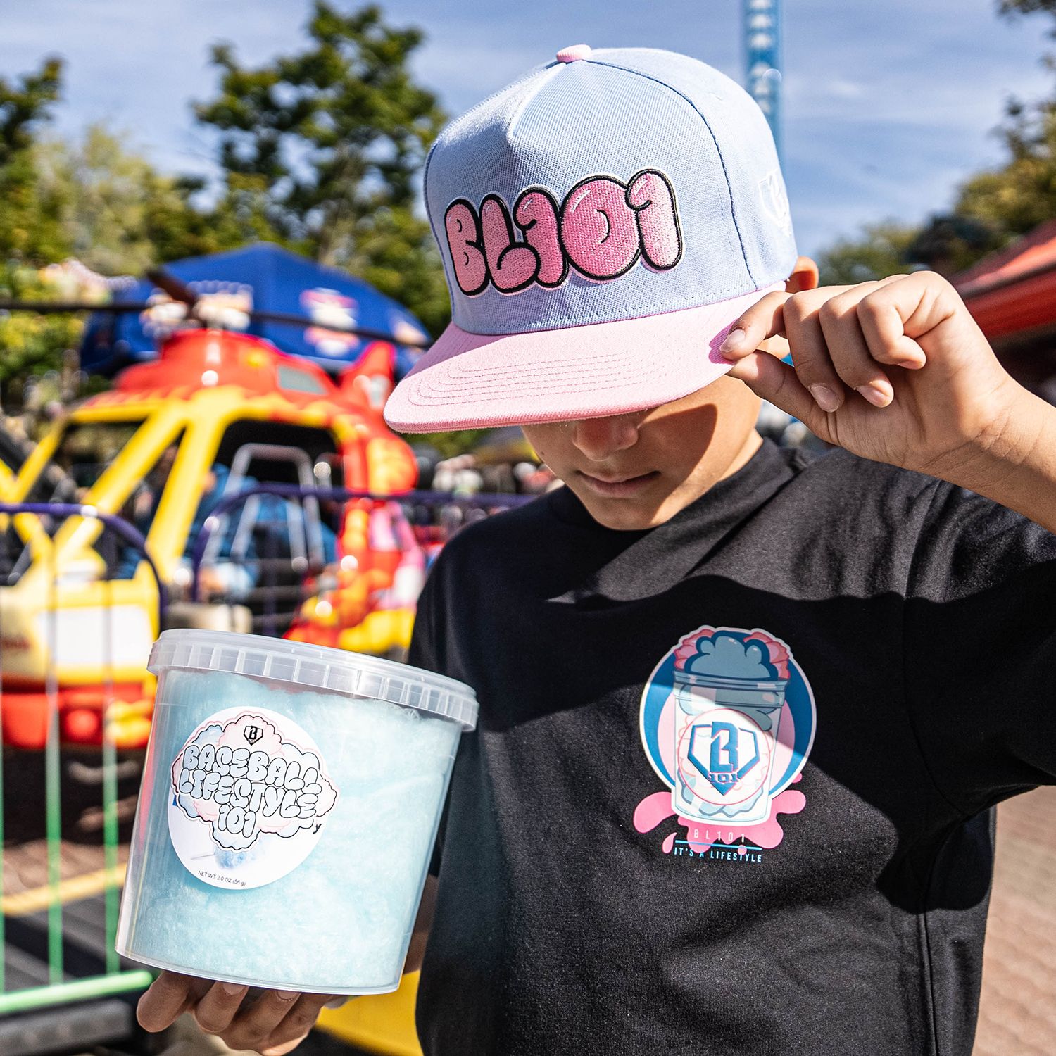 Baseball Lifestyle 101 Cotton Candy Baseball Snapback Hat product image