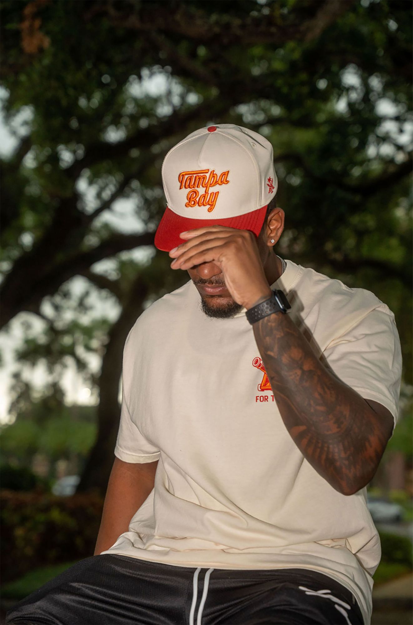 For the Bay Clothing Co. Unisex Tampa White 813 Football Adjustable Hat product image