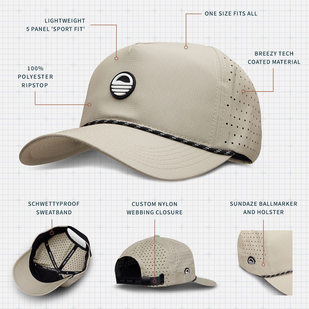 Sunday Golf Men's Porter Lite 5 I Sundaze Golf Hat product image