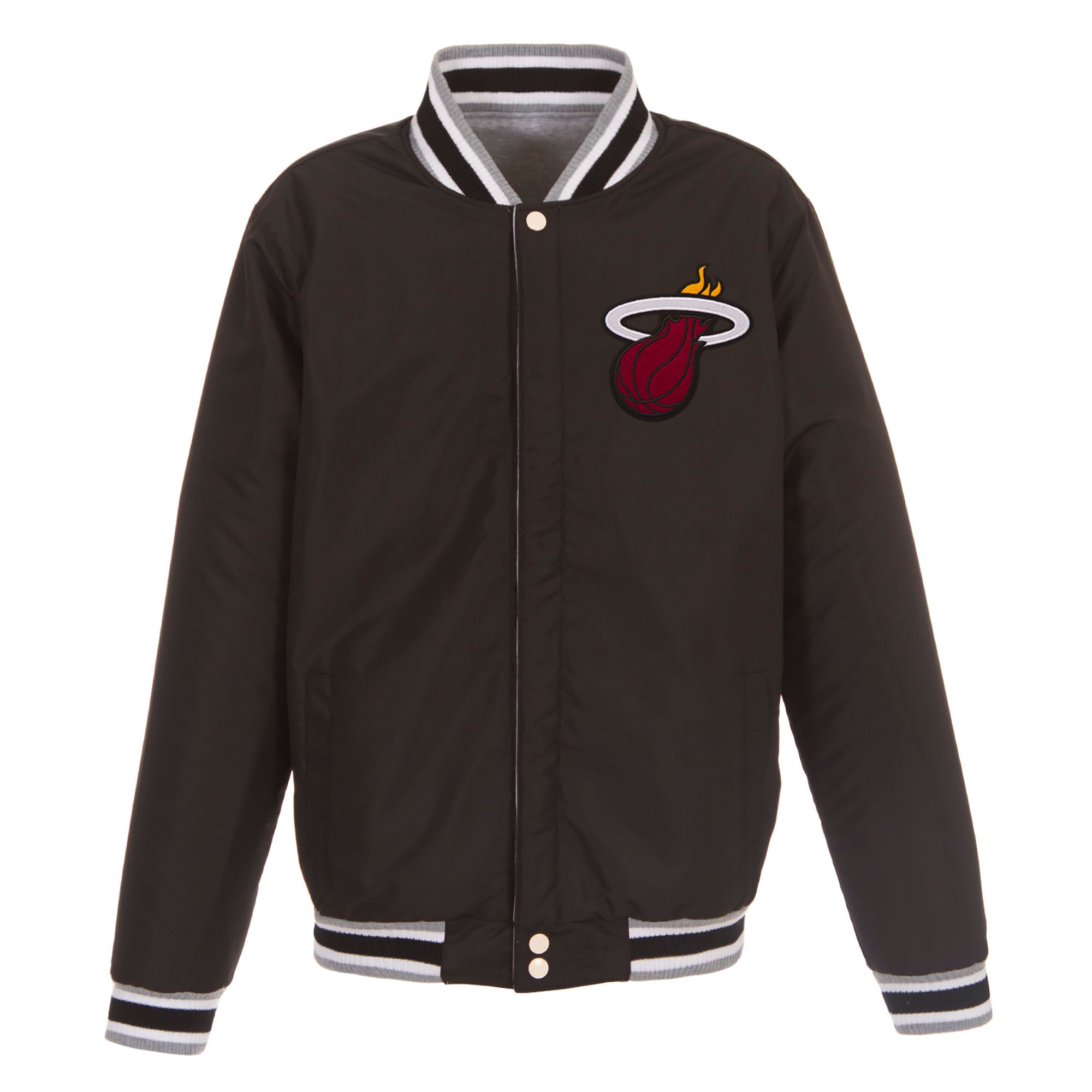 JH Design Men's Miami Heat Grey Reversible Fleece Jacket product image