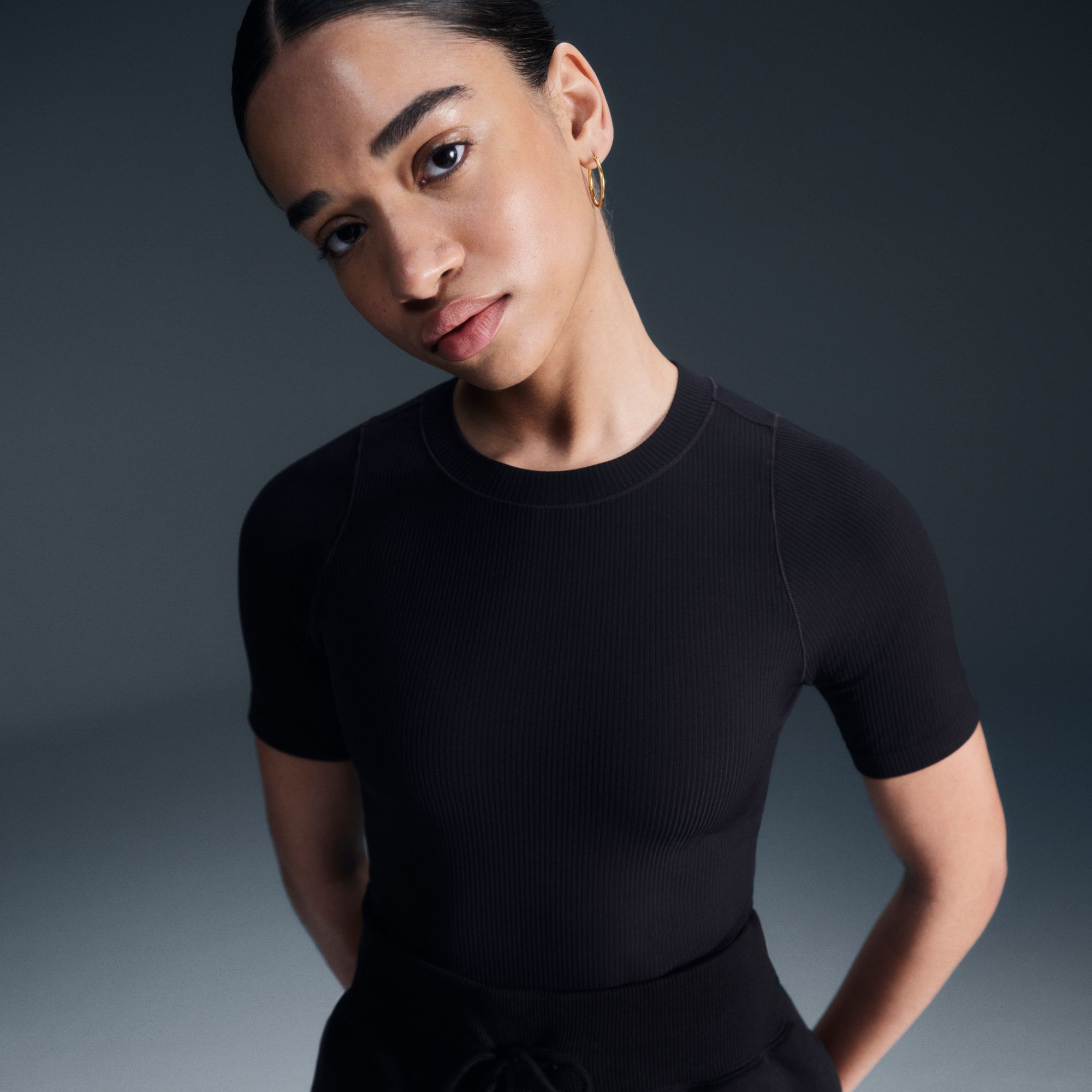 Nike Women's Zenvy Rib Dri-FIT Short-Sleeve Top product image