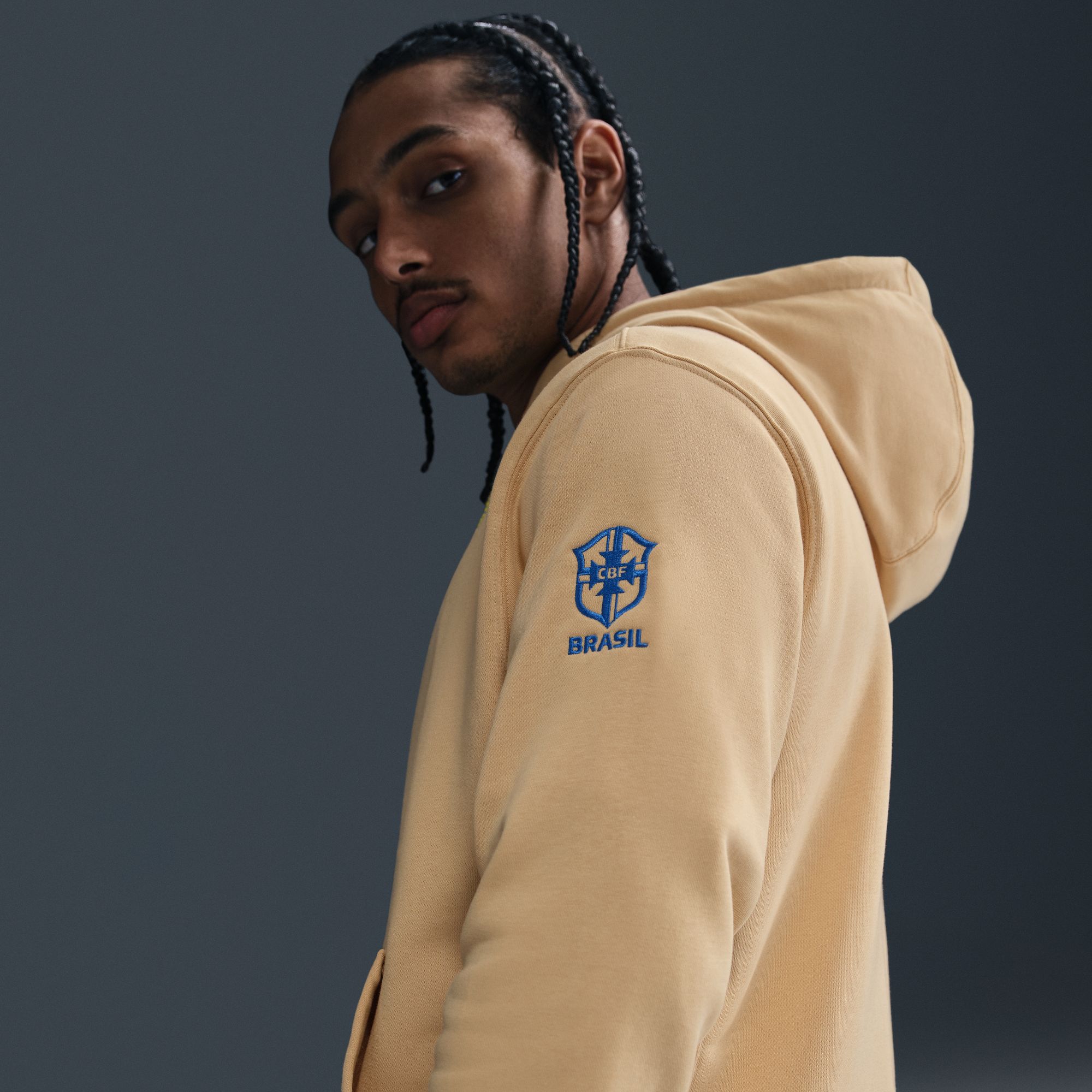 Nike Men's Brazil Tan Logo Pullover Hoodie product image