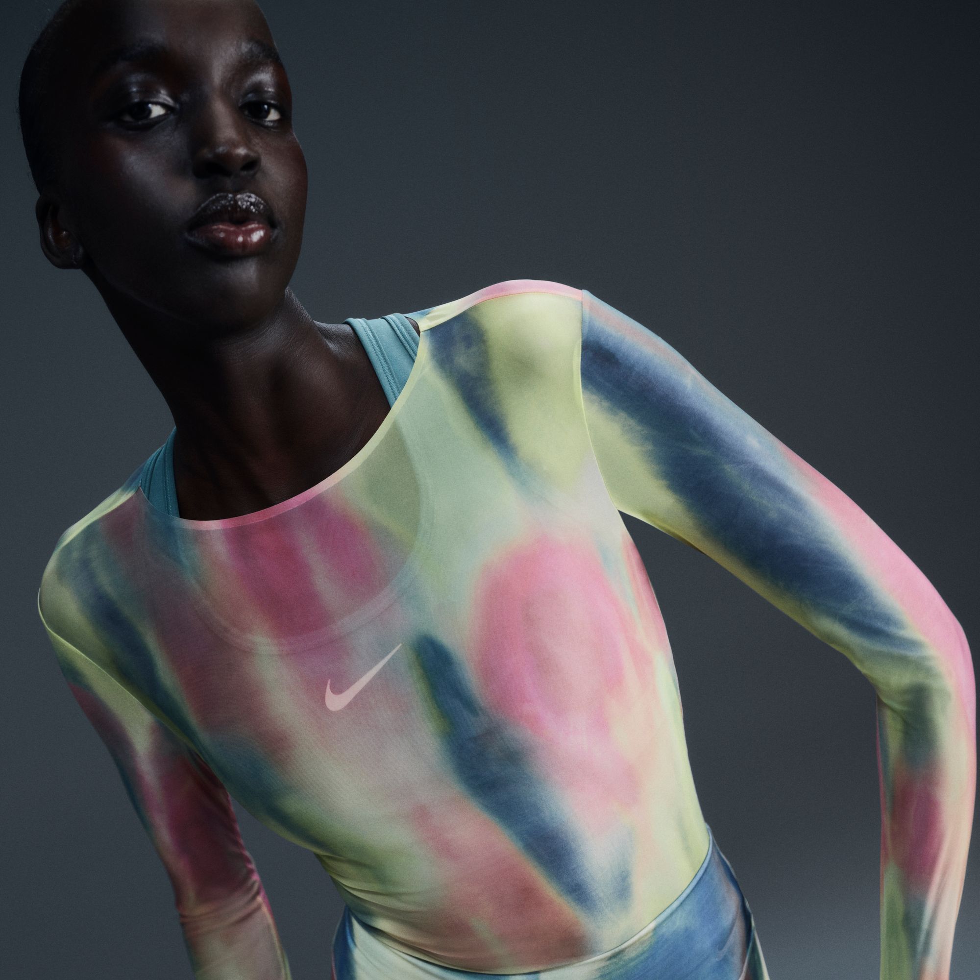 Nike Women's Artist Collection Dri-FIT Long-Sleeve Sheer Printed Top product image