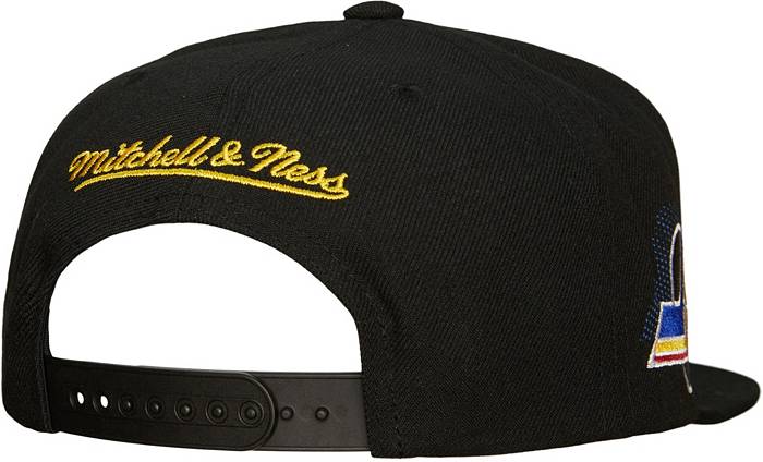 Men's Mitchell Ness Black Golden State Warriors Foundation Script Snapback  Hat