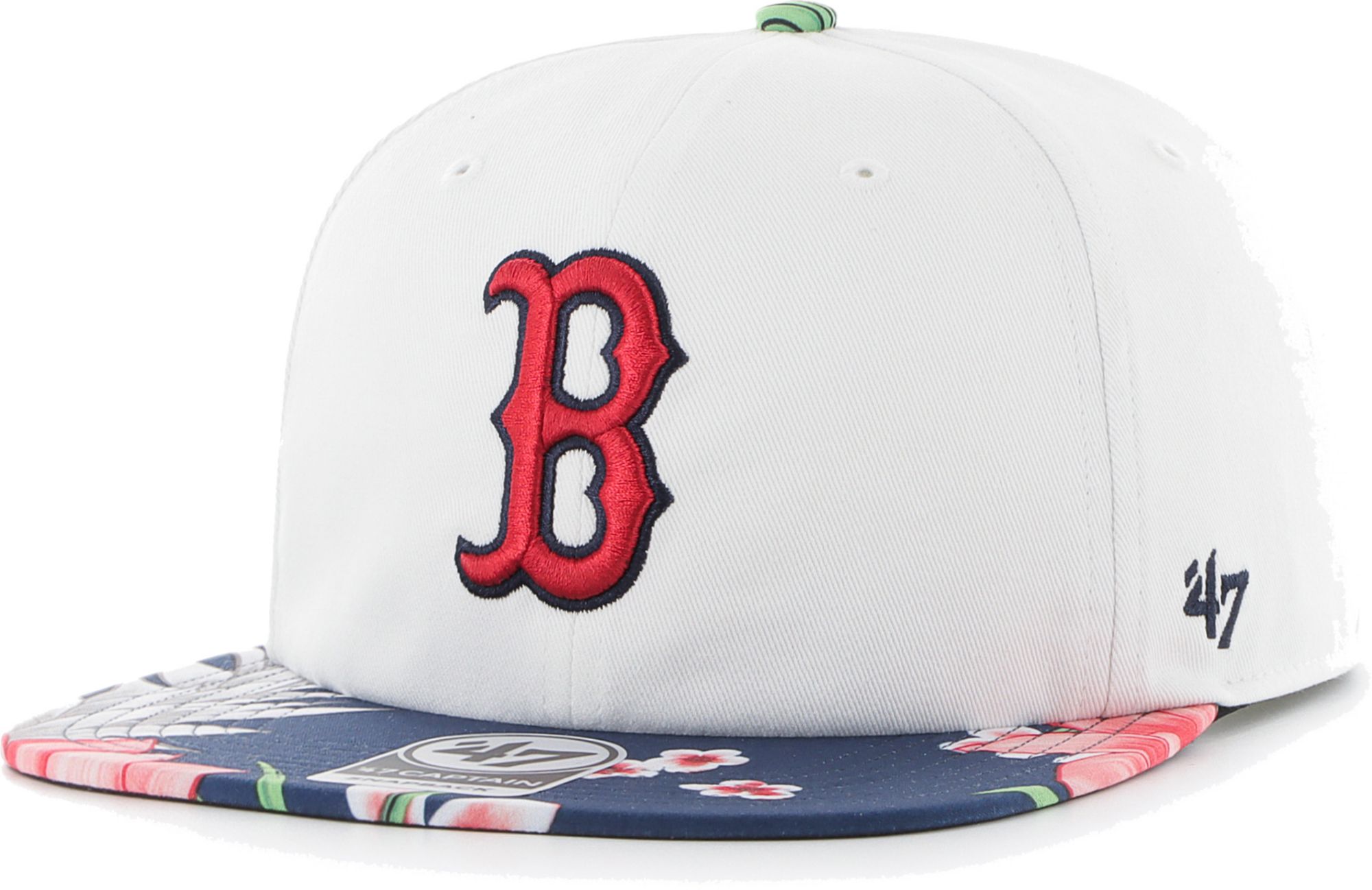 Hurley x '47 Men's Boston Red Sox White Captain Snapback Adjustable Hat product image