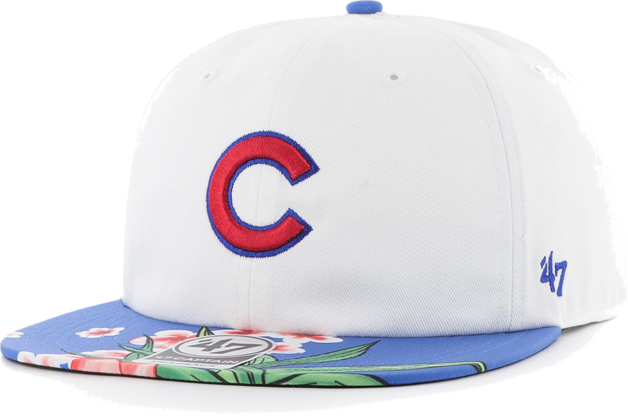 Hurley x '47 Men's Chicago Cubs White Captain Snapback Adjustable Hat product image
