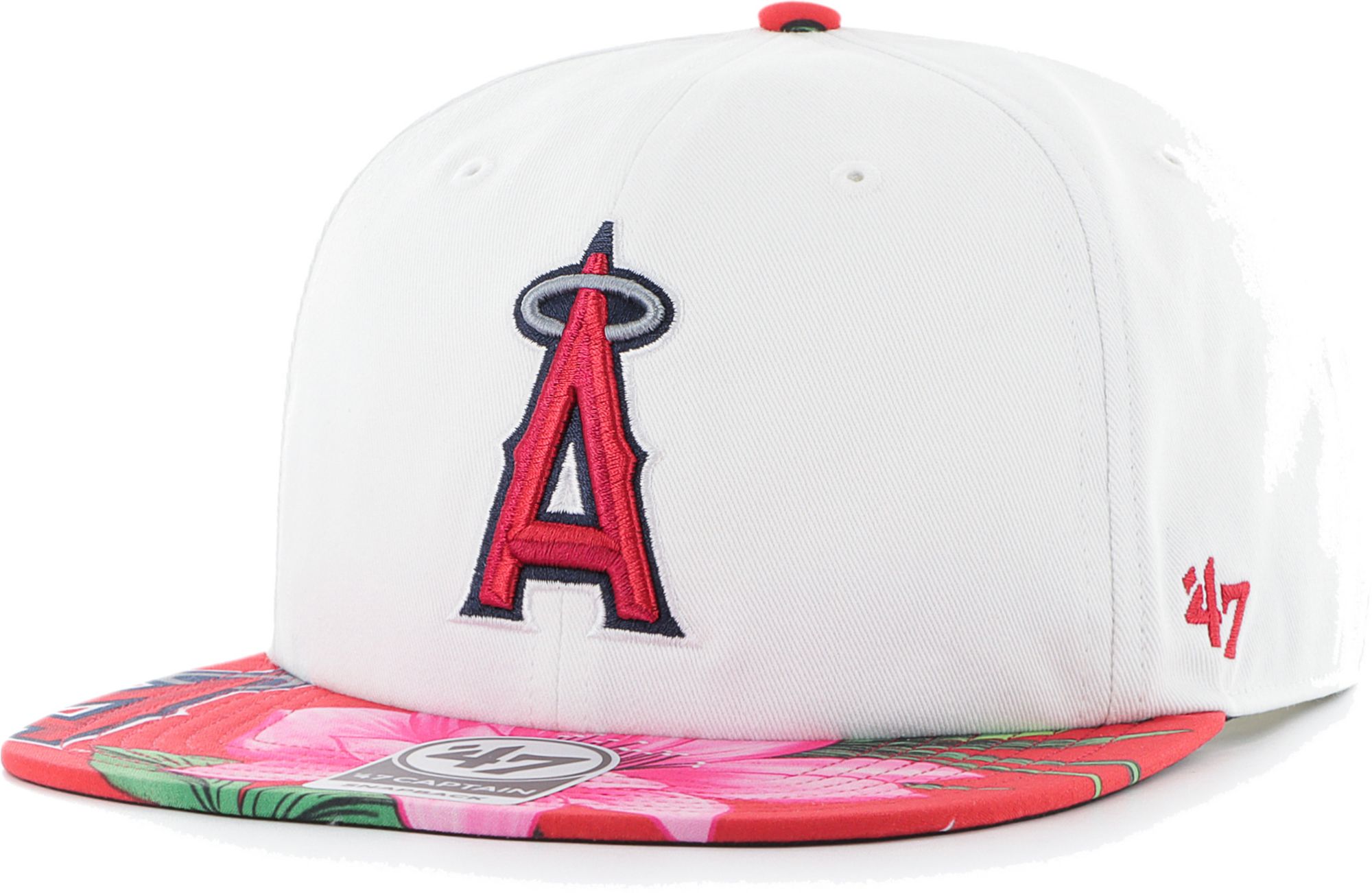 Hurley x '47 Men's Los Angeles Angels White Captain Snapback Adjustable Hat product image