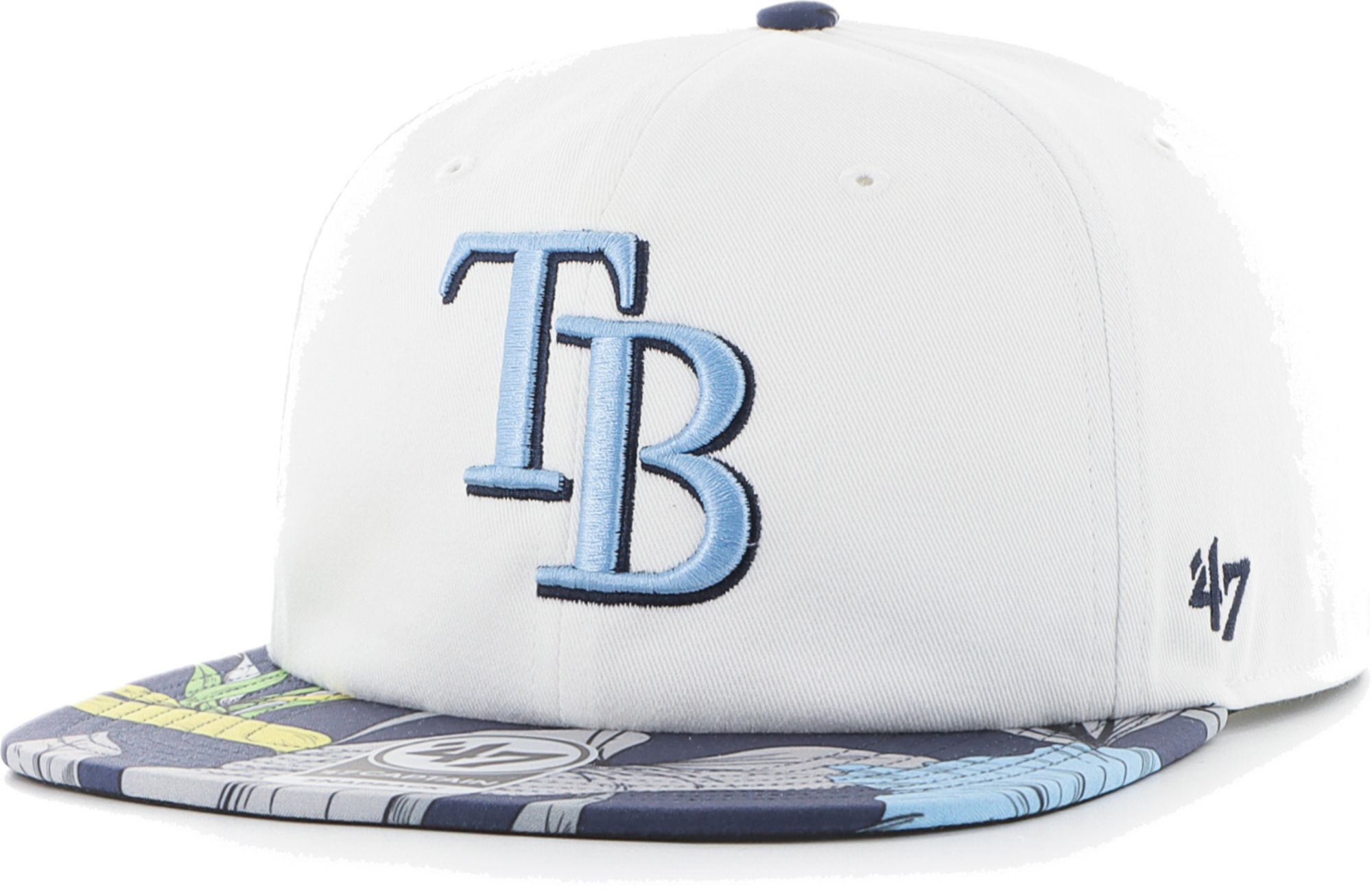 Hurley x '47 Men's Tampa Bay Rays White Captain Snapback Adjustable Hat product image
