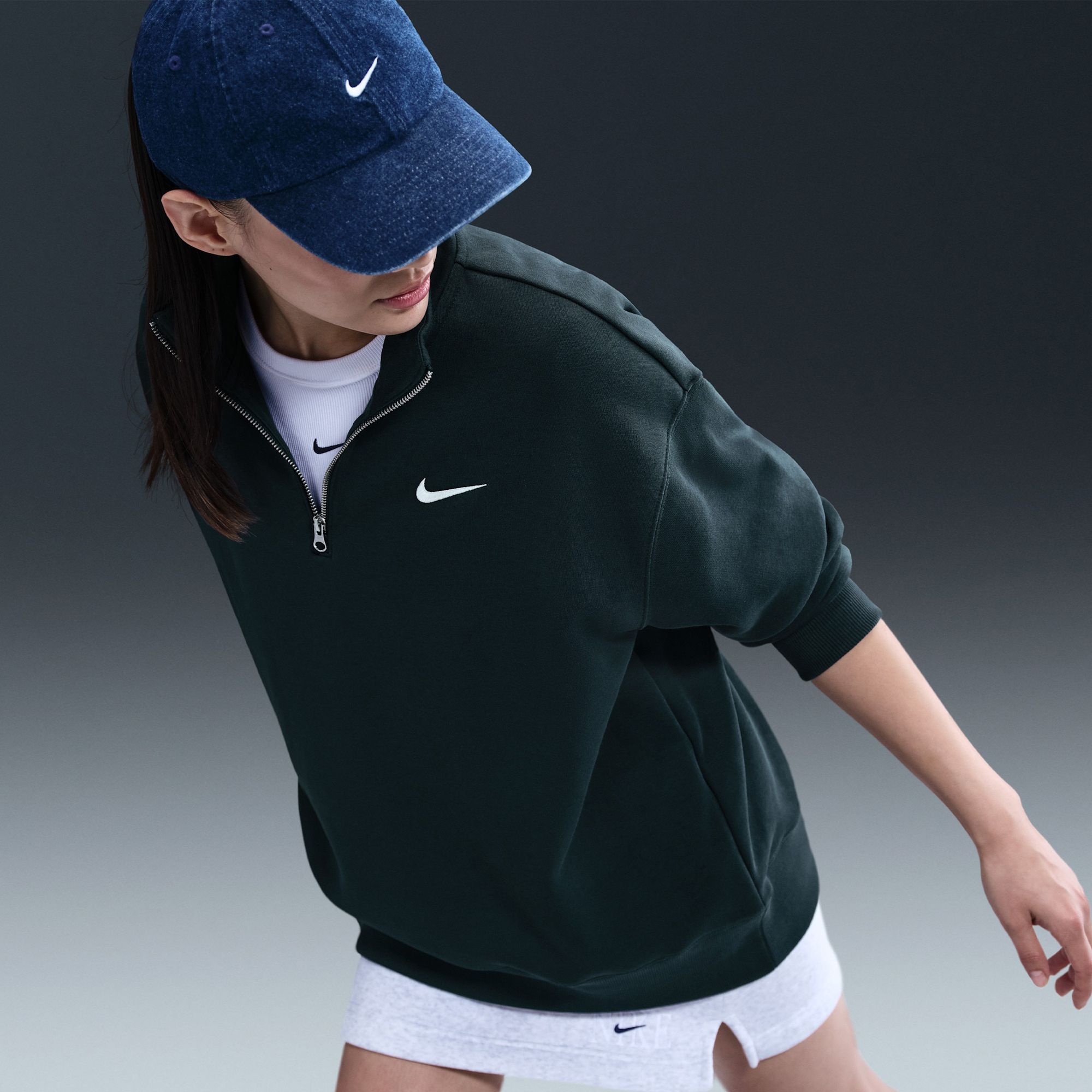 Nike Women's Sportswear Phoenix Fleece Oversized 1/4-Zip Long Sweatshirt product image