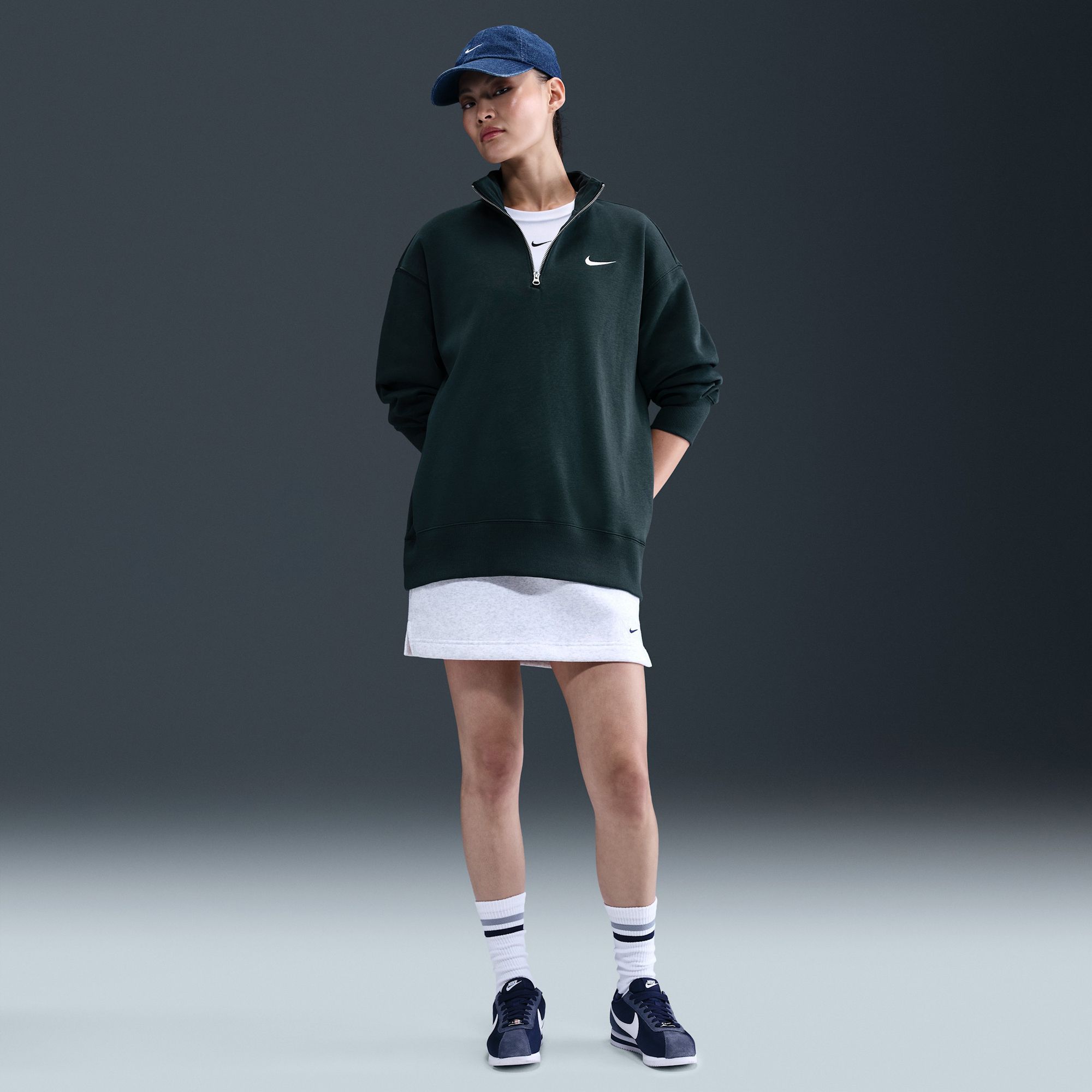 Nike Women's Sportswear Phoenix Fleece Oversized 1/4-Zip Long Sweatshirt product image