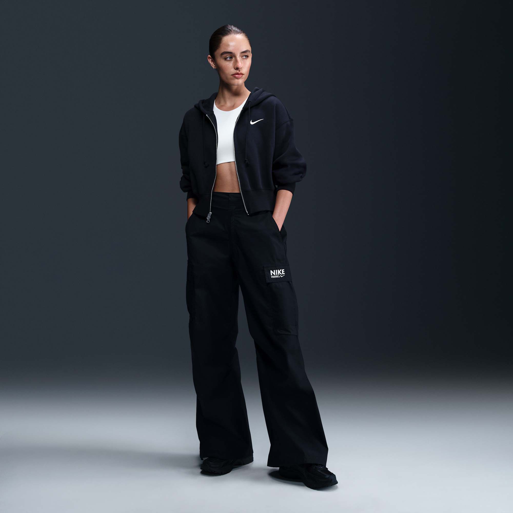 Nike Women's Sportswear Phoenix Fleece Loose Cropped Full-Zip Hoodie product image