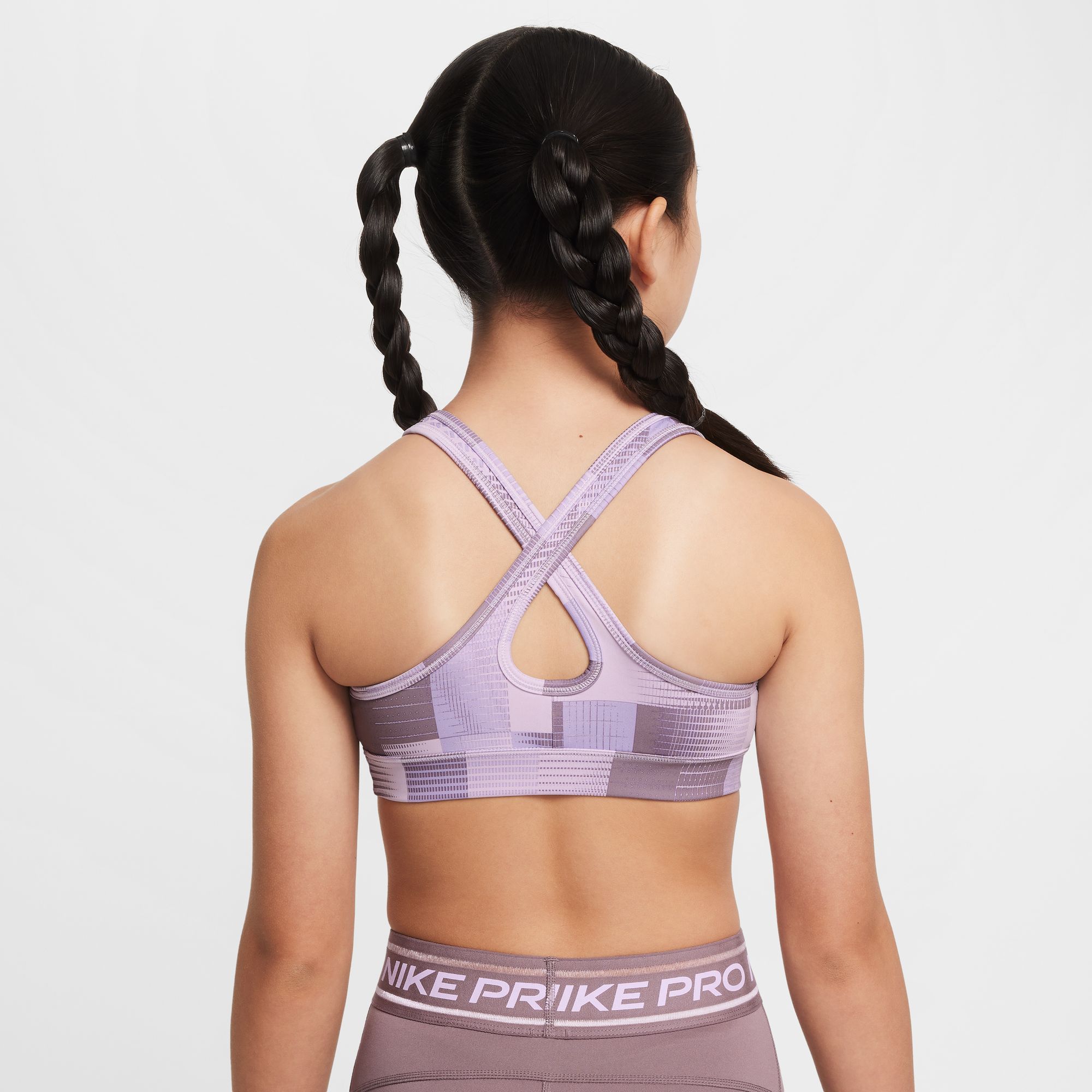 Nike Girls' Dri-FIT Reversible Printed Swoosh Sports Bra product image