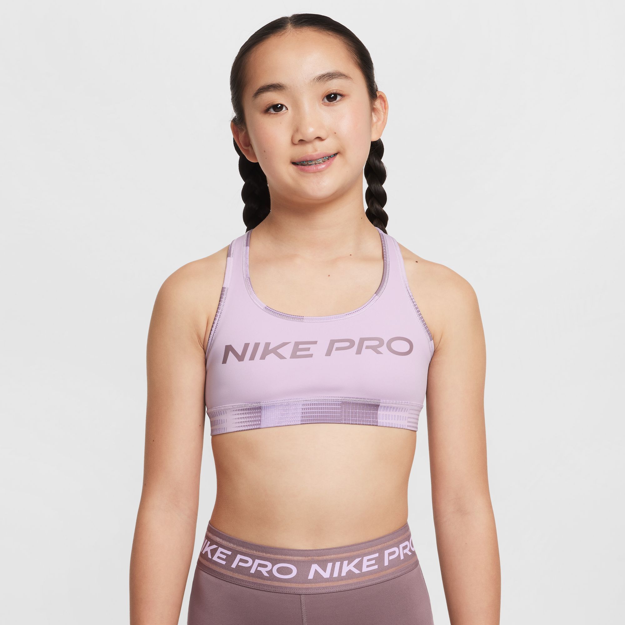 Nike Girls' Dri-FIT Reversible Printed Swoosh Sports Bra product image