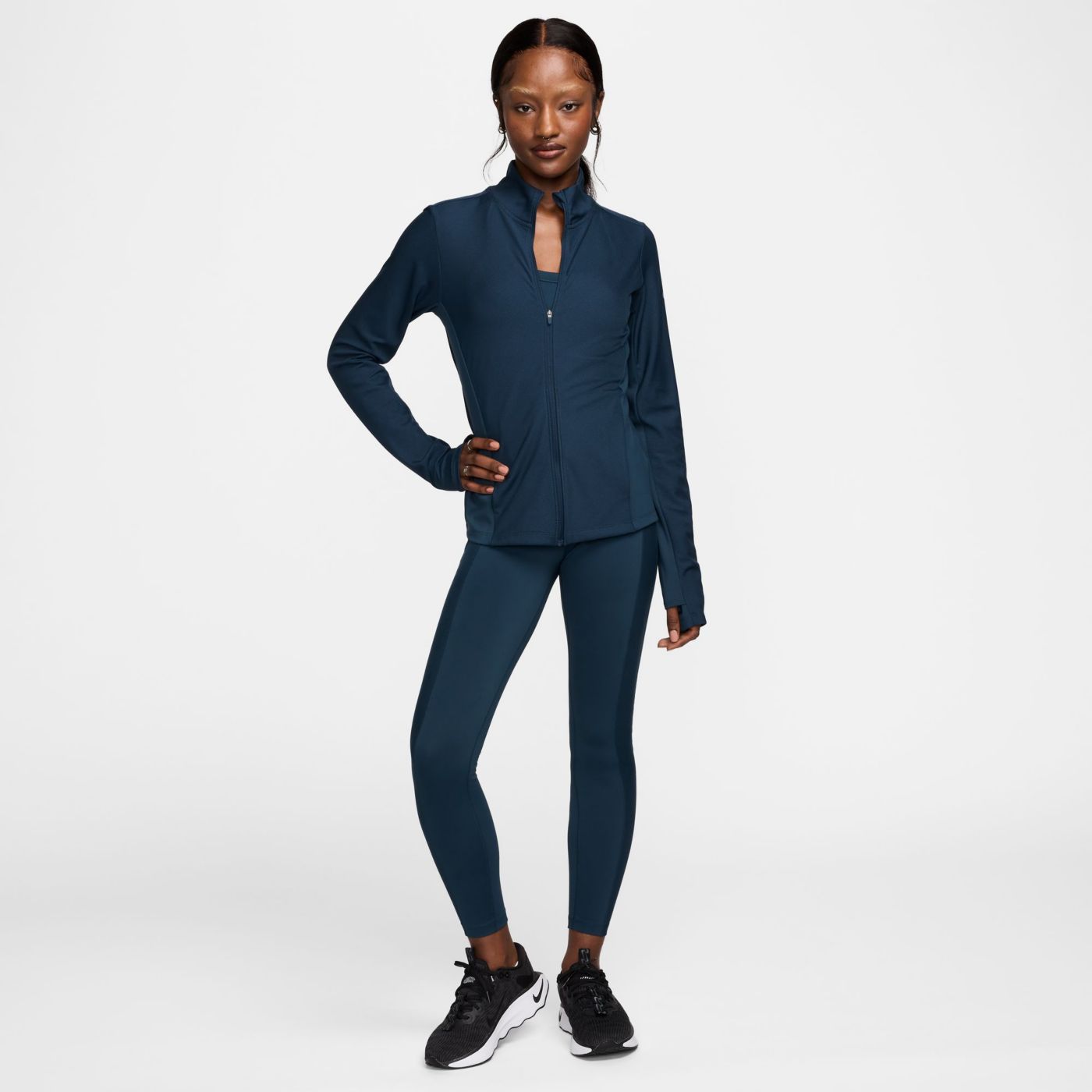 Nike Women s One Rib Dri FIT Full Zip Mid Layer Jacket Dick s Sporting Goods