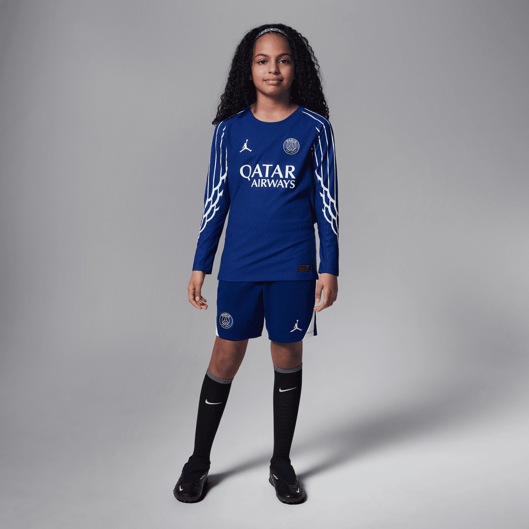 Jordan Youth Paris Saint-Germain FC 2025 Navy 4th Authentic Long Sleeve Jersey product image