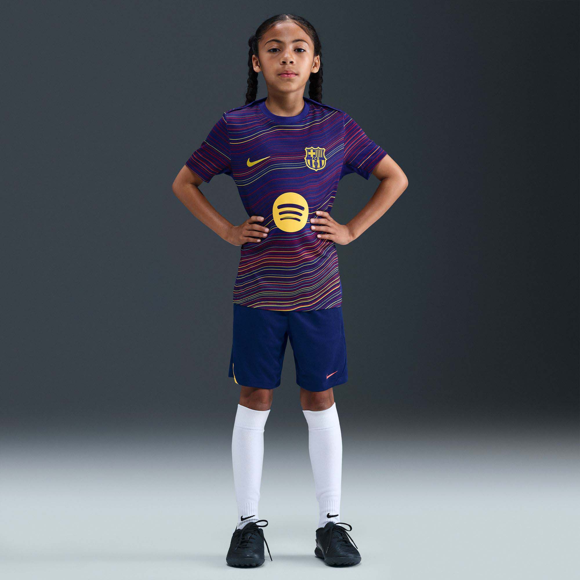 Nike Youth FC Barcelona 2025 Blue Third Prematch Jersey product image