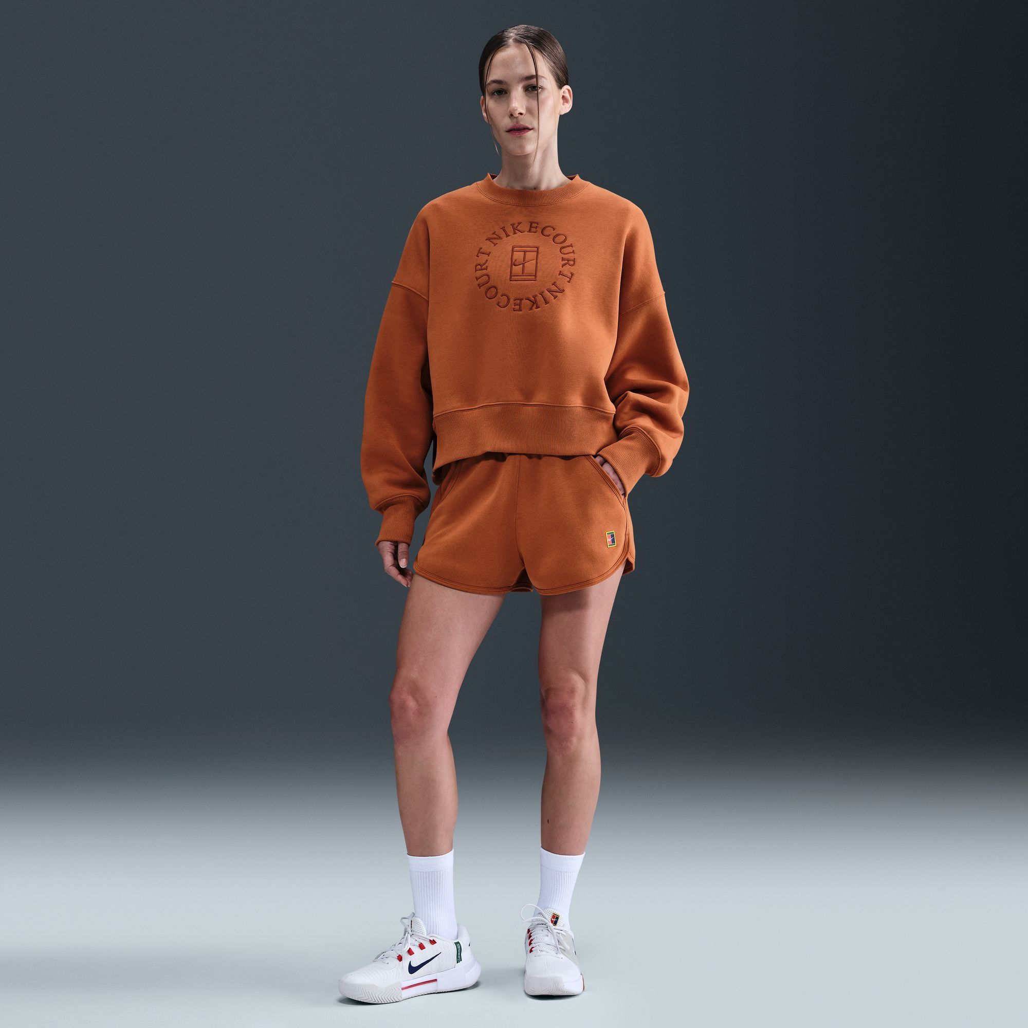 Nike Women's NikeCourt Heritage Mid-Rise Fleece Tennis Shorts product image