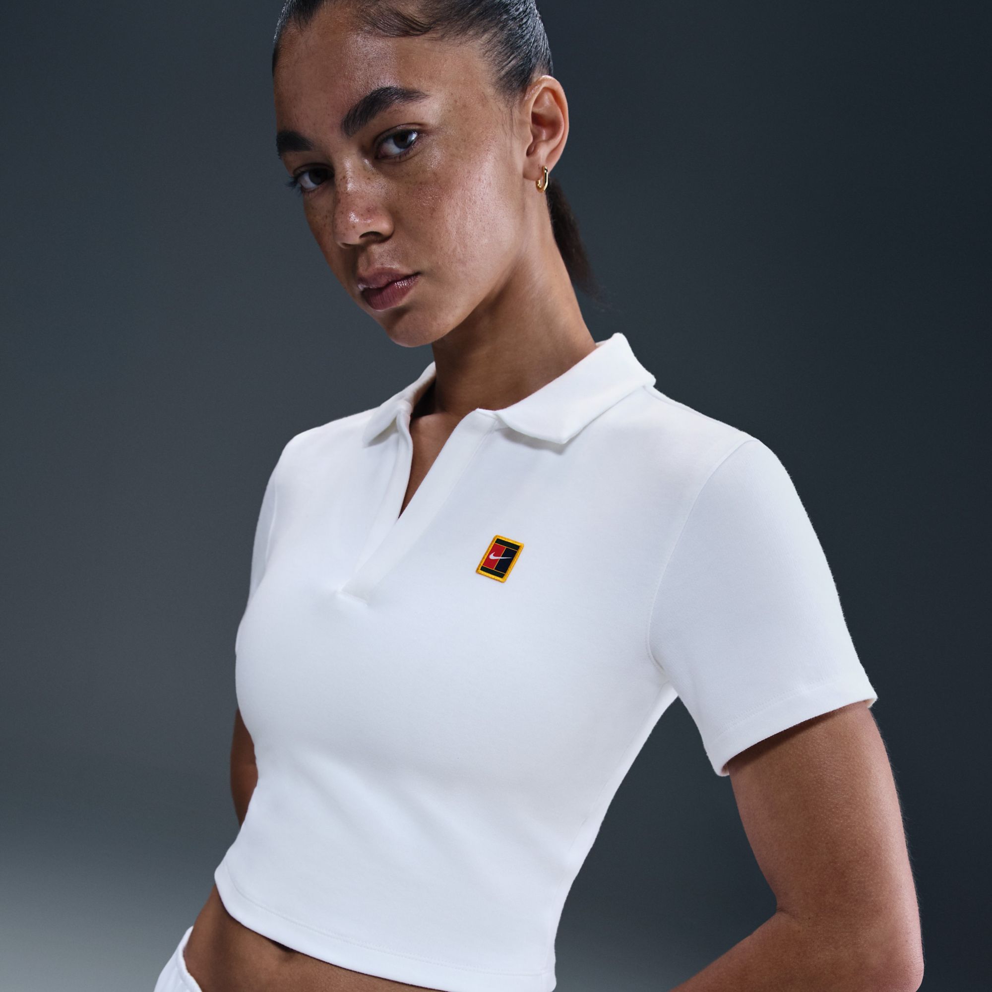 Nike Women's NikeCourt Heritage Short Sleeve Cropped Tennis Polo product image