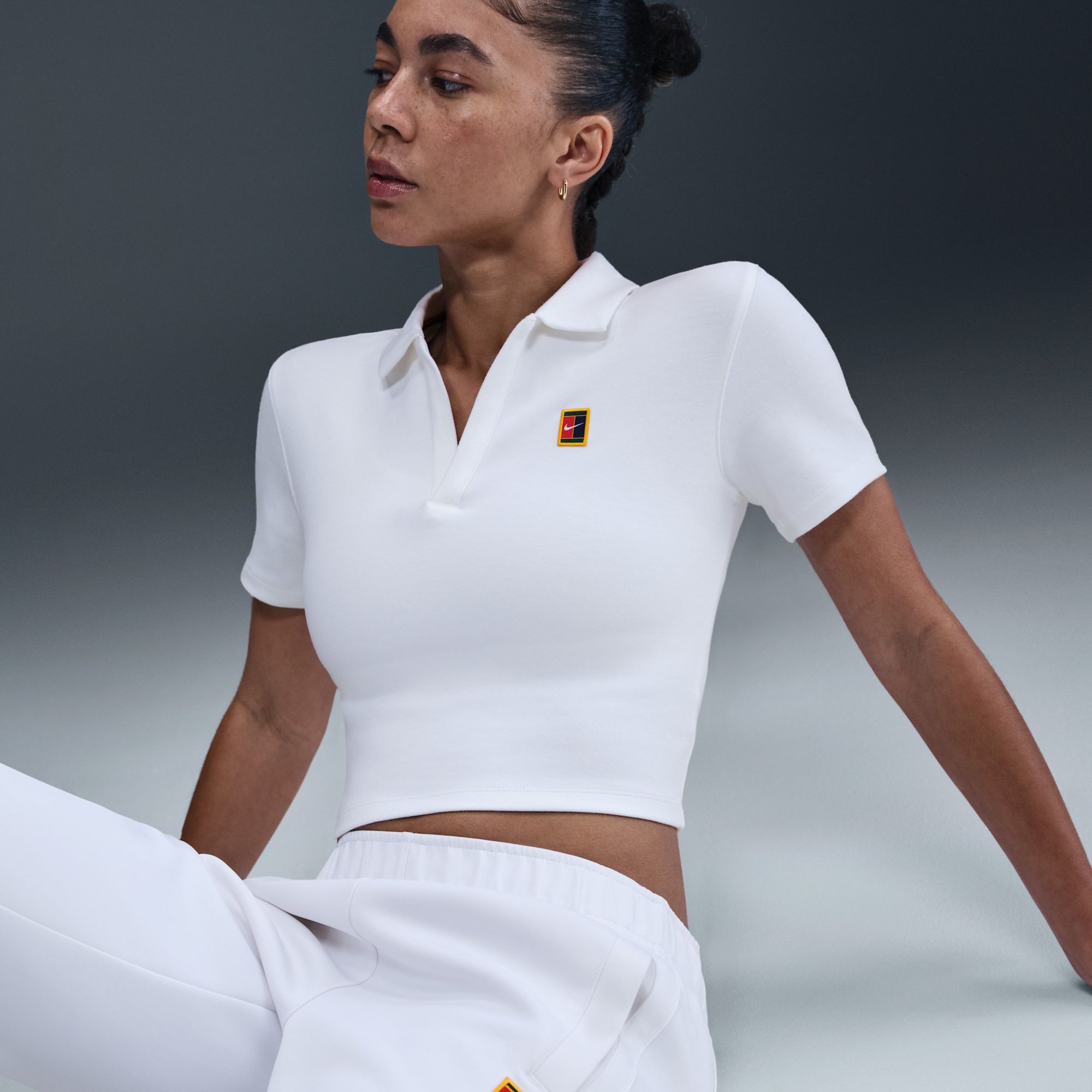 Nike Women's NikeCourt Heritage Short Sleeve Cropped Tennis Polo product image