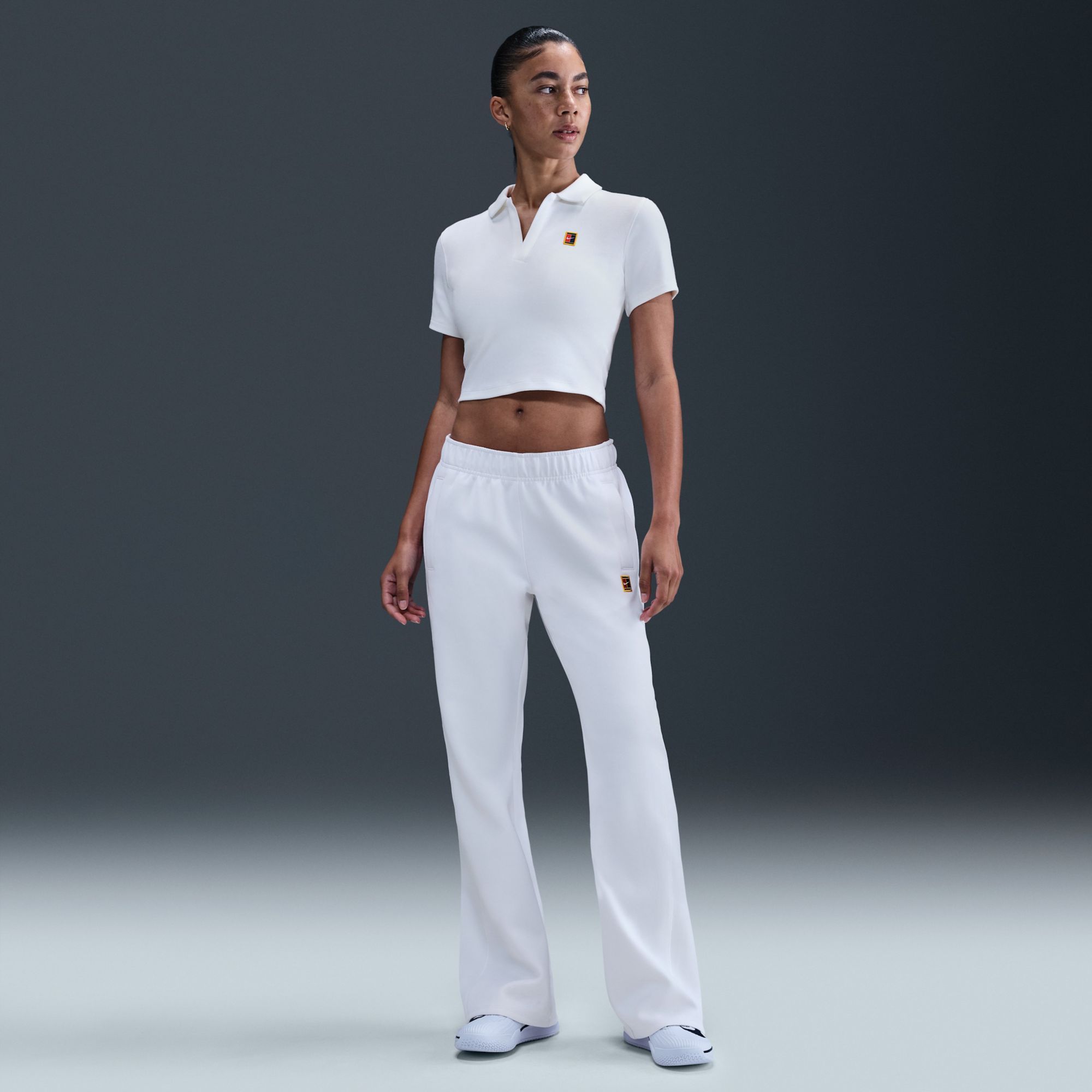 Nike Women's NikeCourt Heritage Short Sleeve Cropped Tennis Polo product image