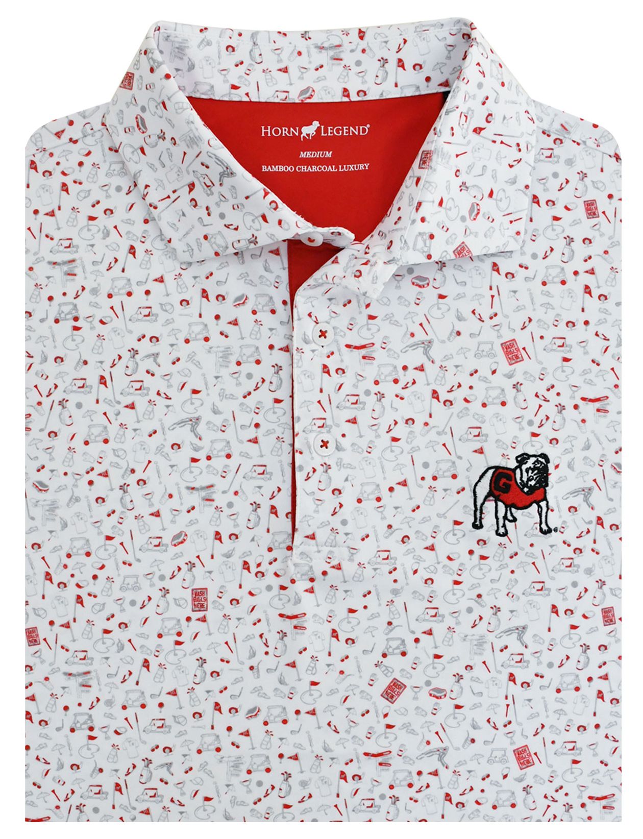 Horn Legend Men's Georgia Bulldogs White Polo product image