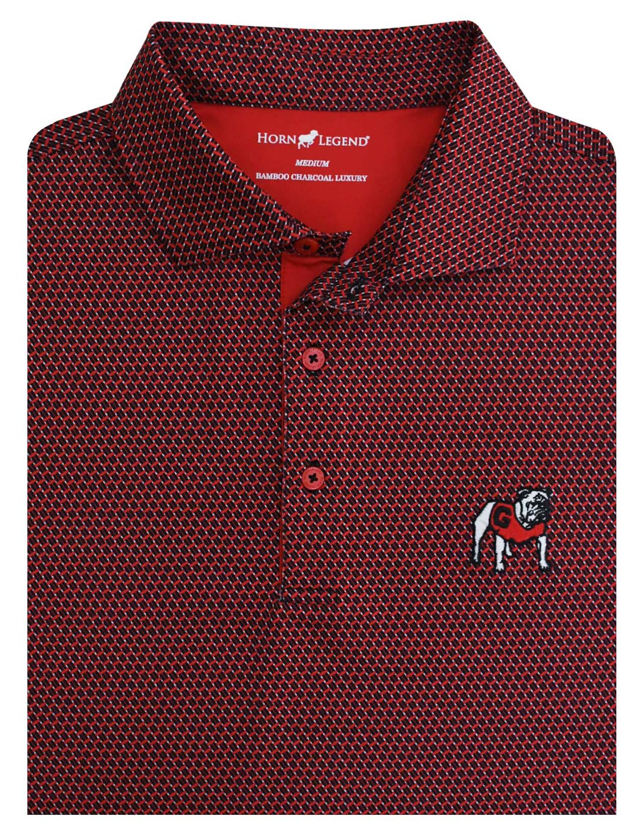 Horn Legend Men's Georgia Bulldogs White, Black, and Red Polo product image