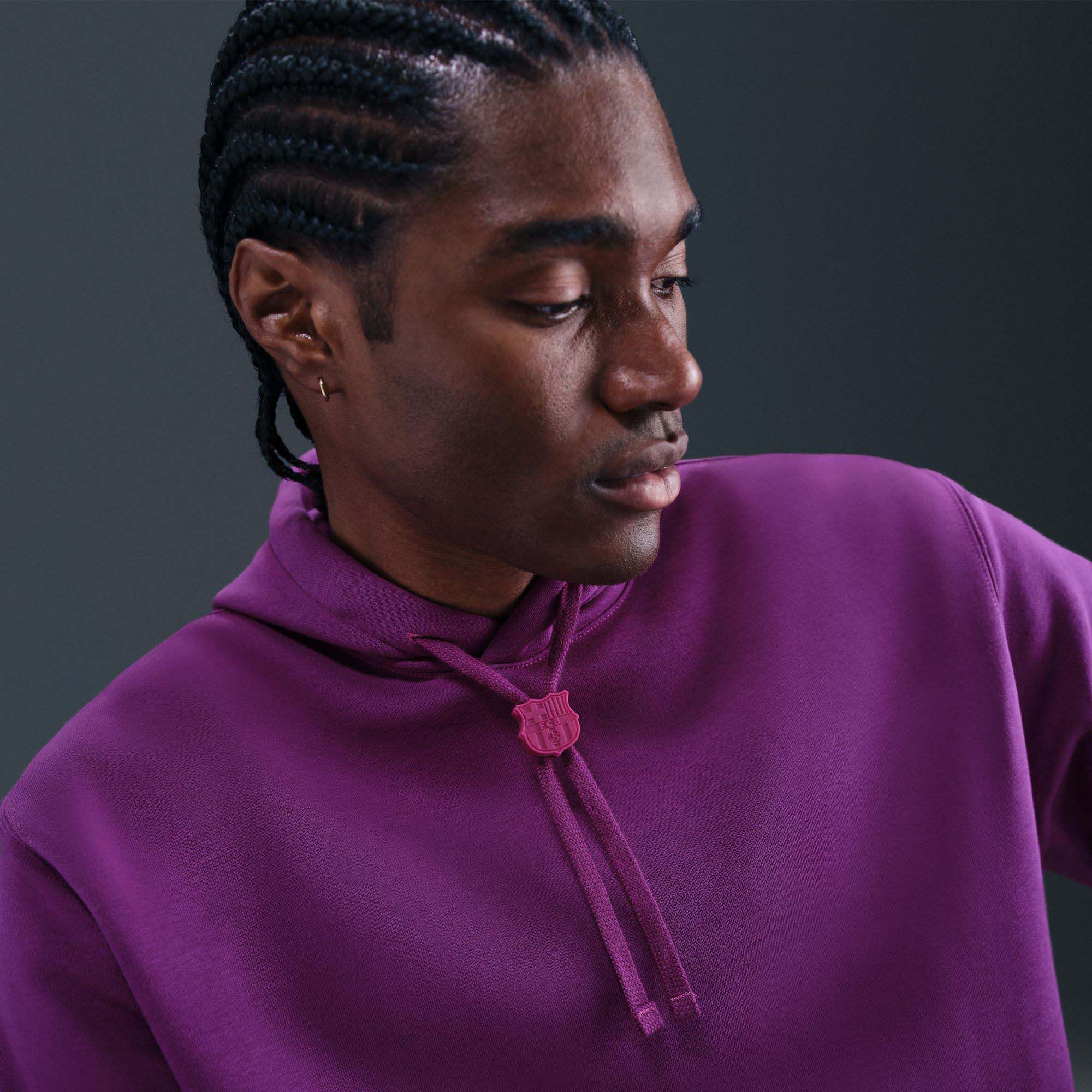 Nike Men's FC Barcelona Purple Third Club Fleece Pullover Hoodie product image