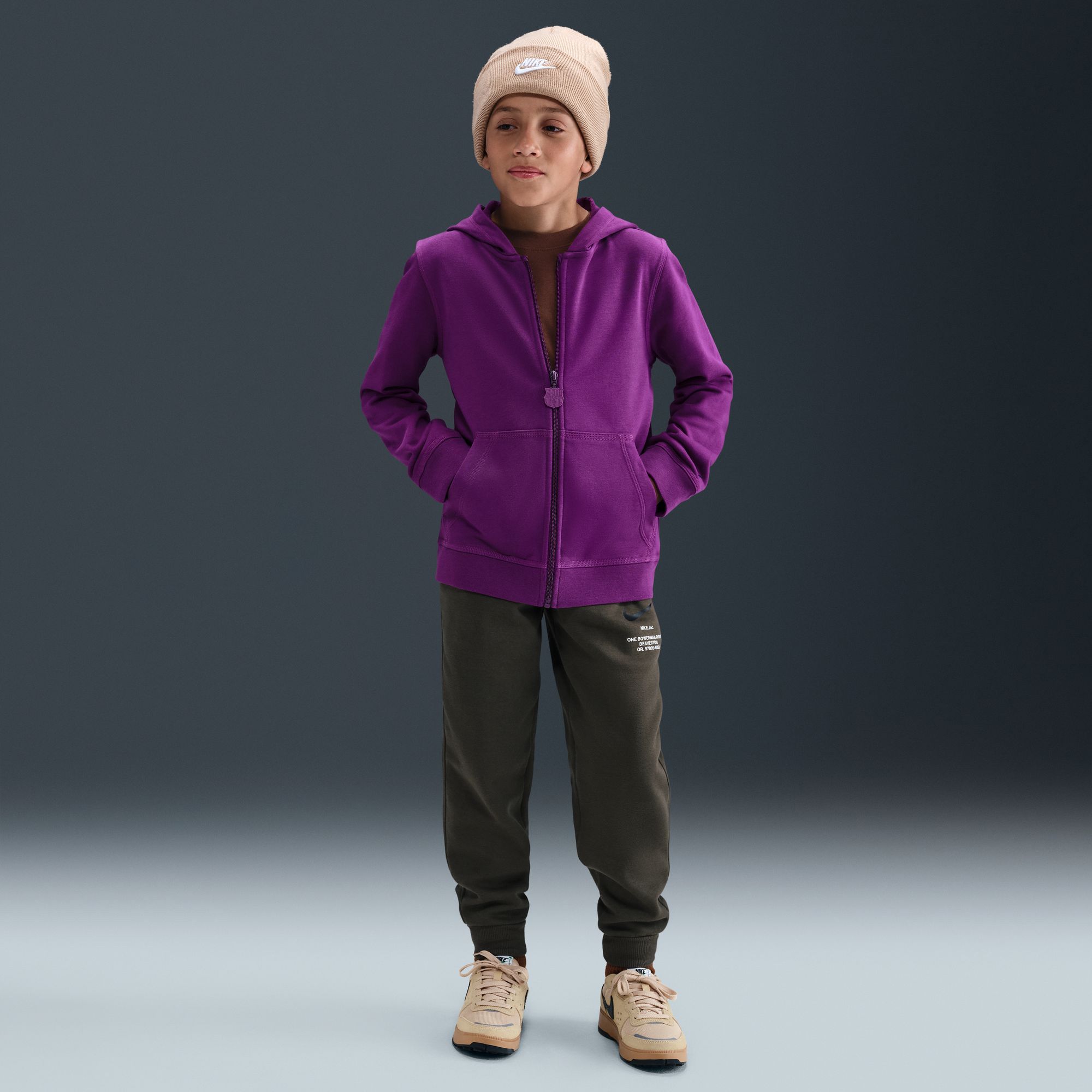 Nike Youth FC Barcelona Purple Third Full-Zip Hoodie product image