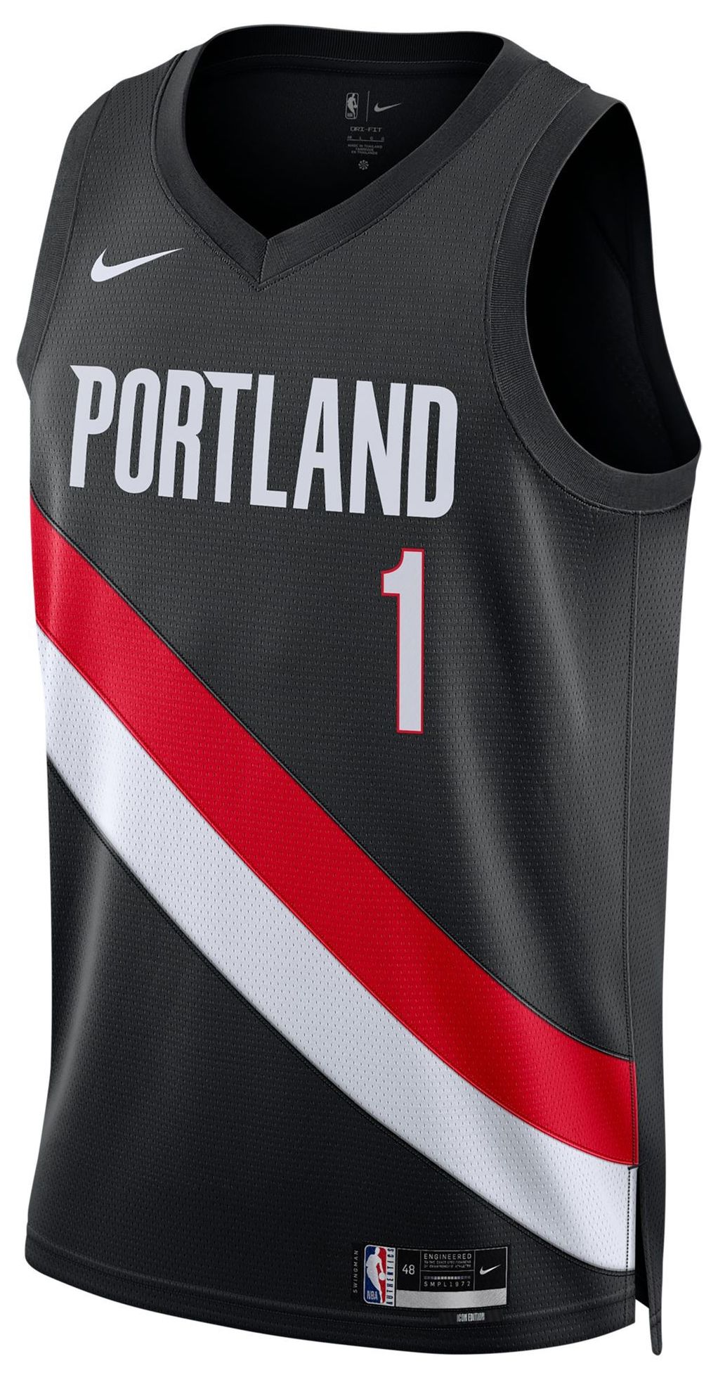 Nike Men's Portland Trail Blazers Black Ja Morant #1 Icon Edition Jersey product image