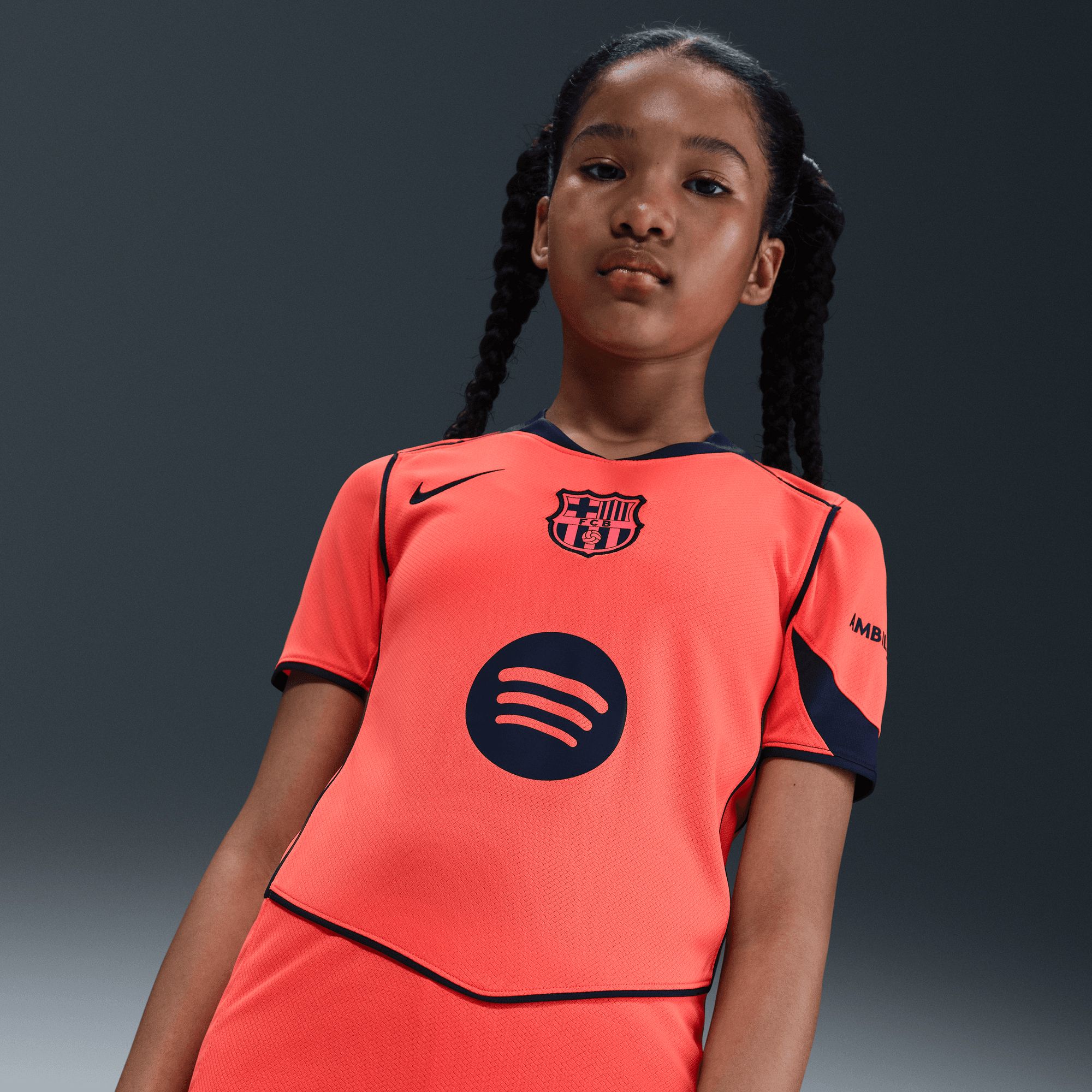 Nike Youth FC Barcelona 2025-26 Orange Third Replica Jersey product image