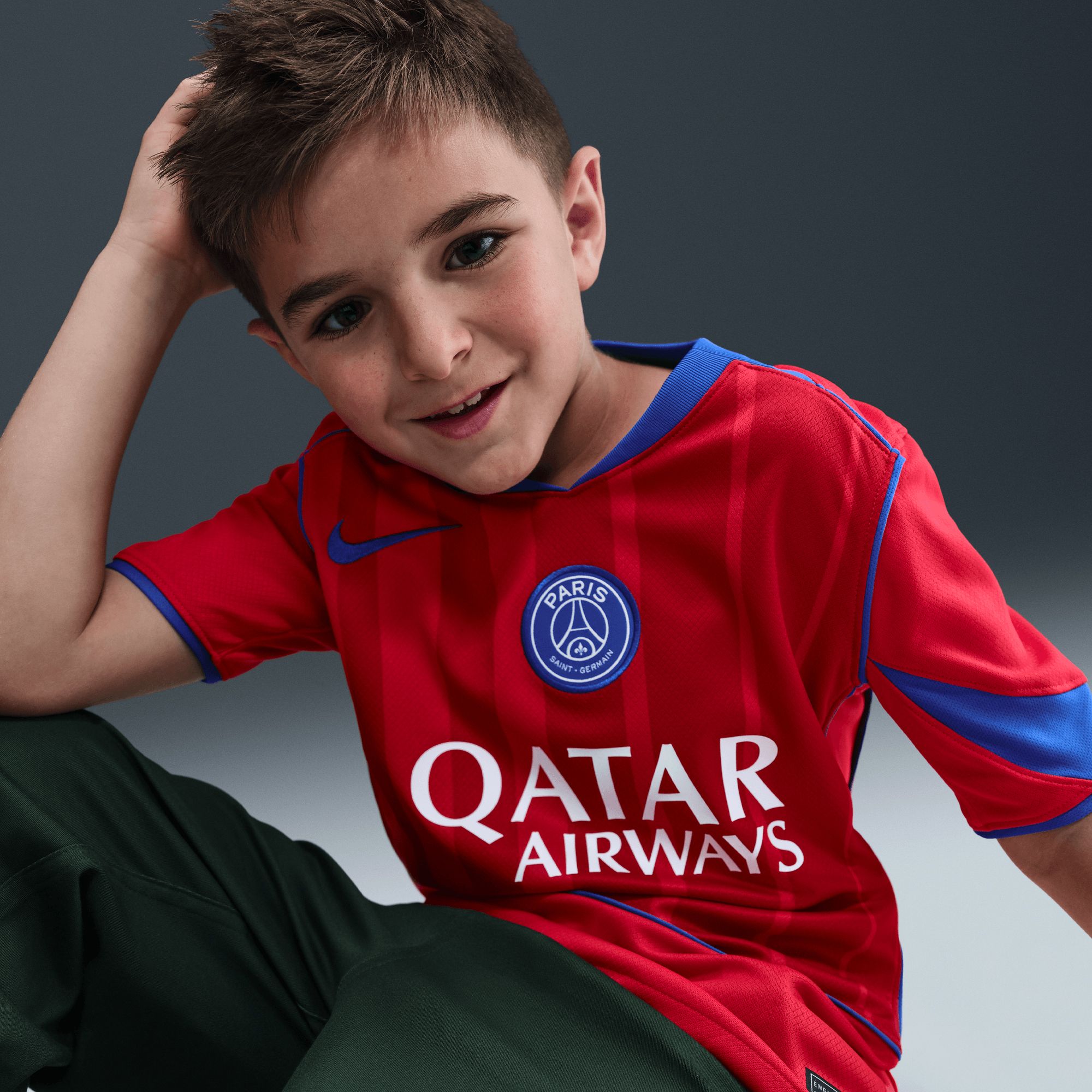 Nike Youth Paris Saint-Germain FC 2025-26 Red Third Replica Jersey product image
