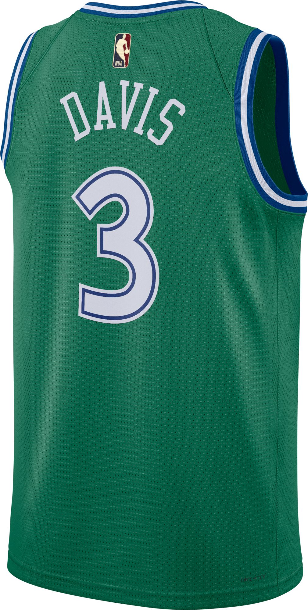 Nike Adult Dallas Mavericks Anthony Davis #3 Green Hardwood Classics Swingman Jersey product image