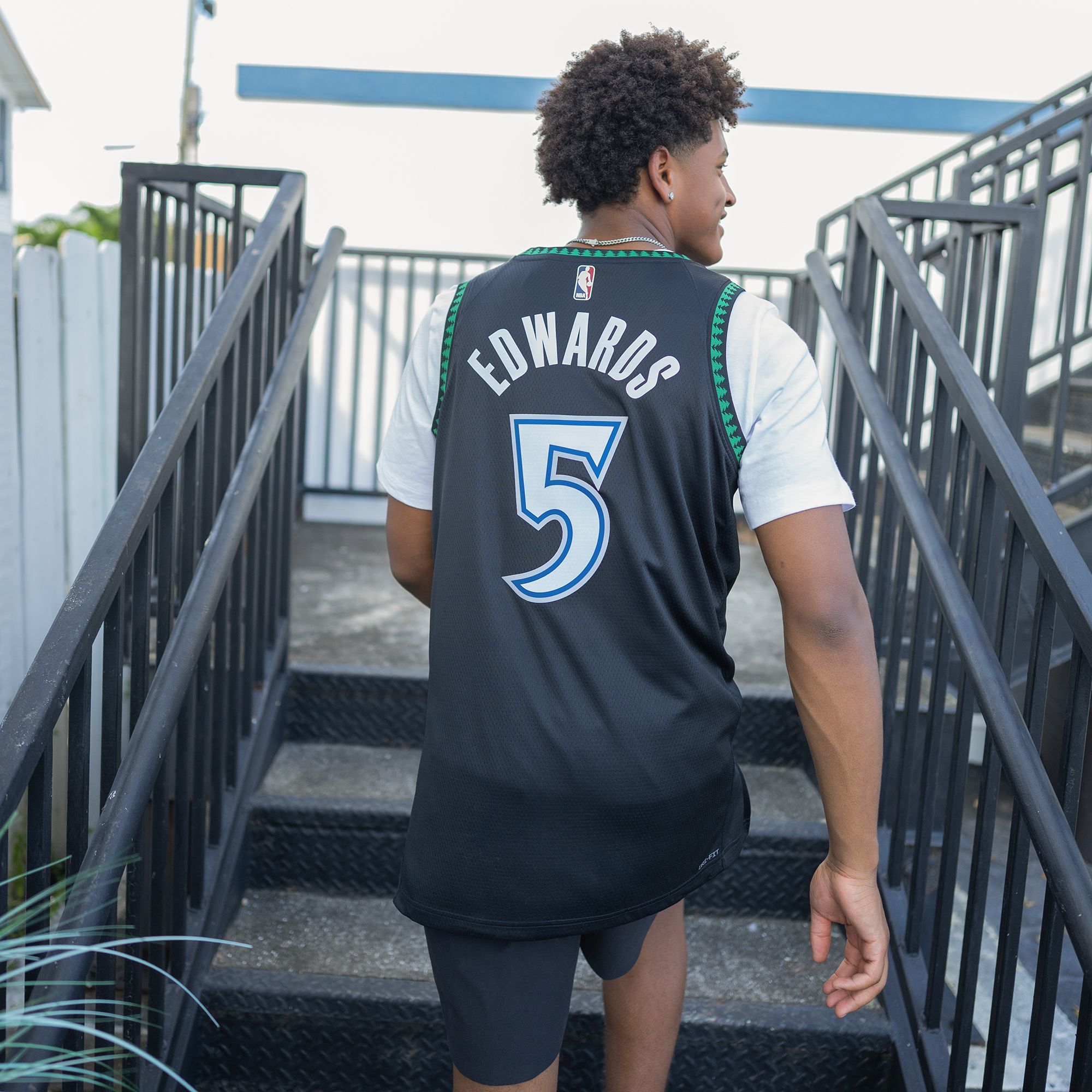 Nike Adult Minnesota Timberwolves Anthony Edwards #5 Black Hardwood Classics Swingman Jersey product image