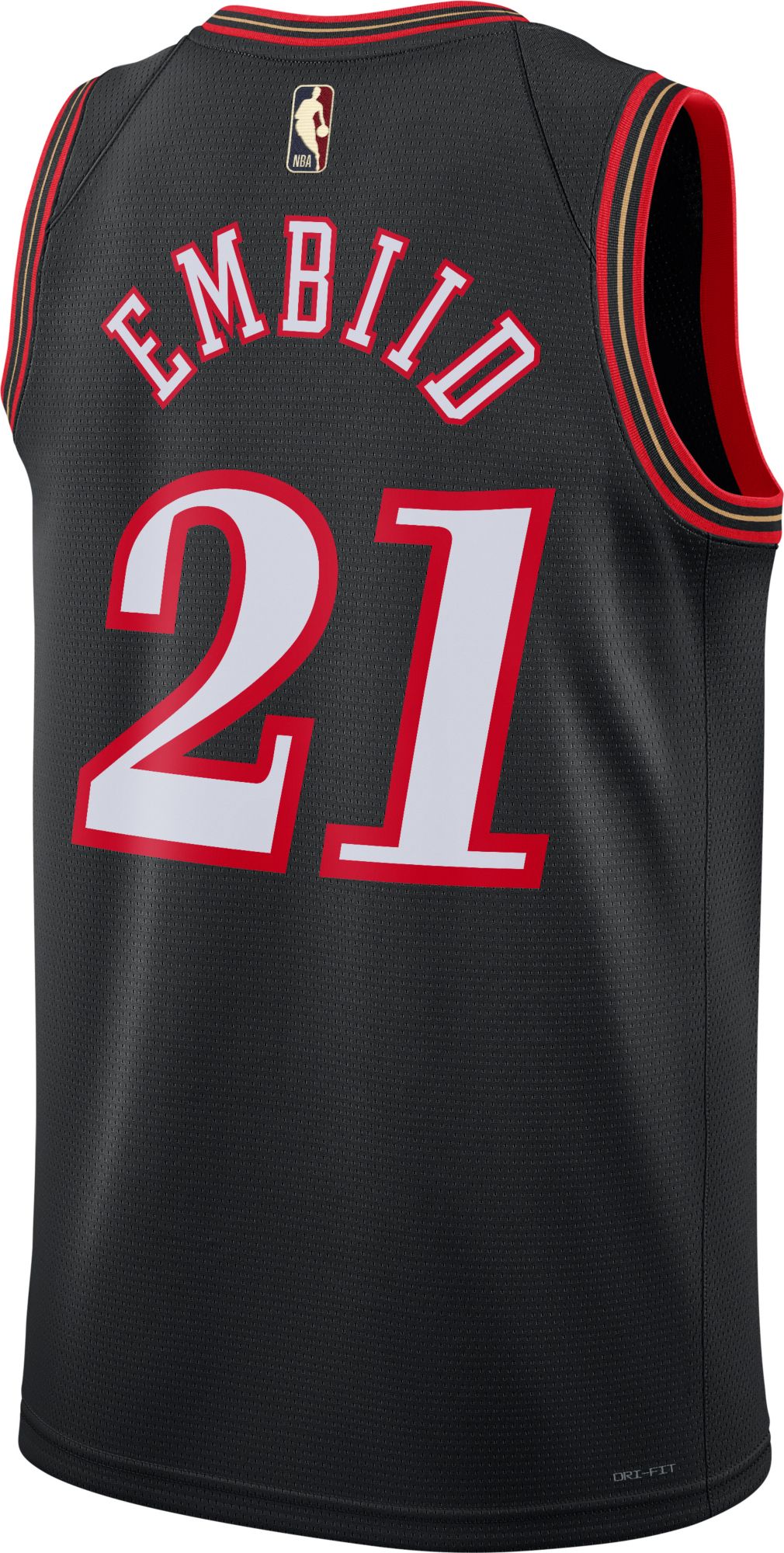 Nike Adult Philadelphia 76ers Joel Embiid #21 Black Hardwood Classics Swingman Jersey product image