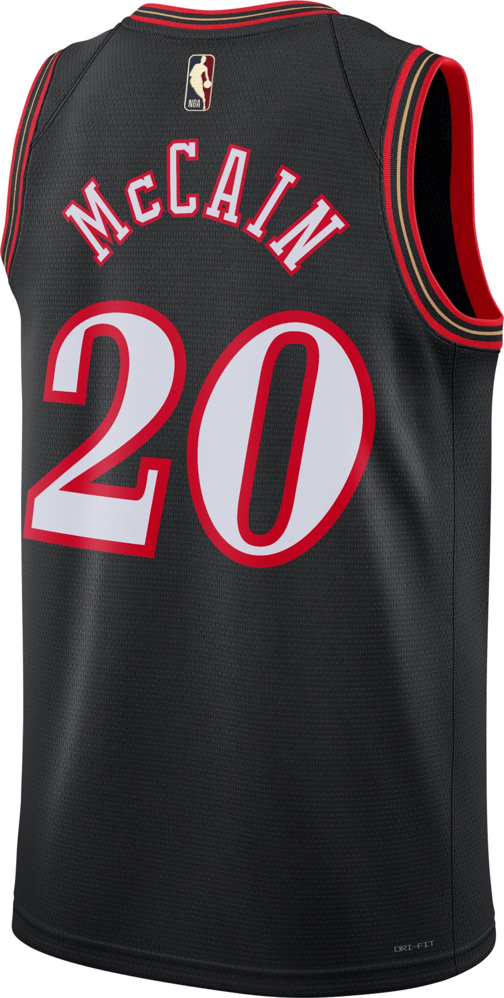 Nike Adult Philadelphia 76ers Jared McCain #20 Black Hardwood Classics Swingman Jersey product image