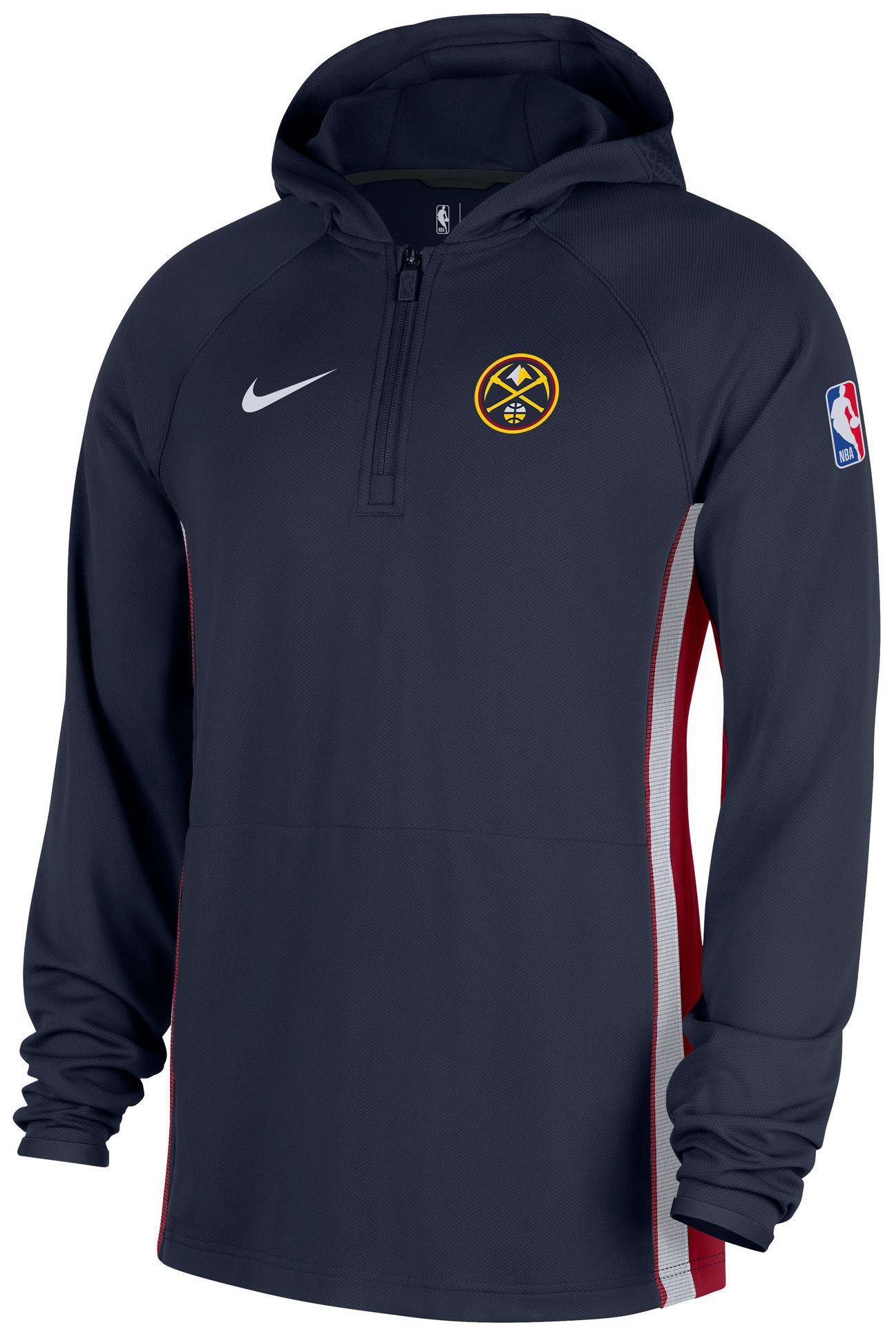 Nike Men's Denver Nuggets Navy On Court Zone Warmup Quarter-Zip Hoodie product image