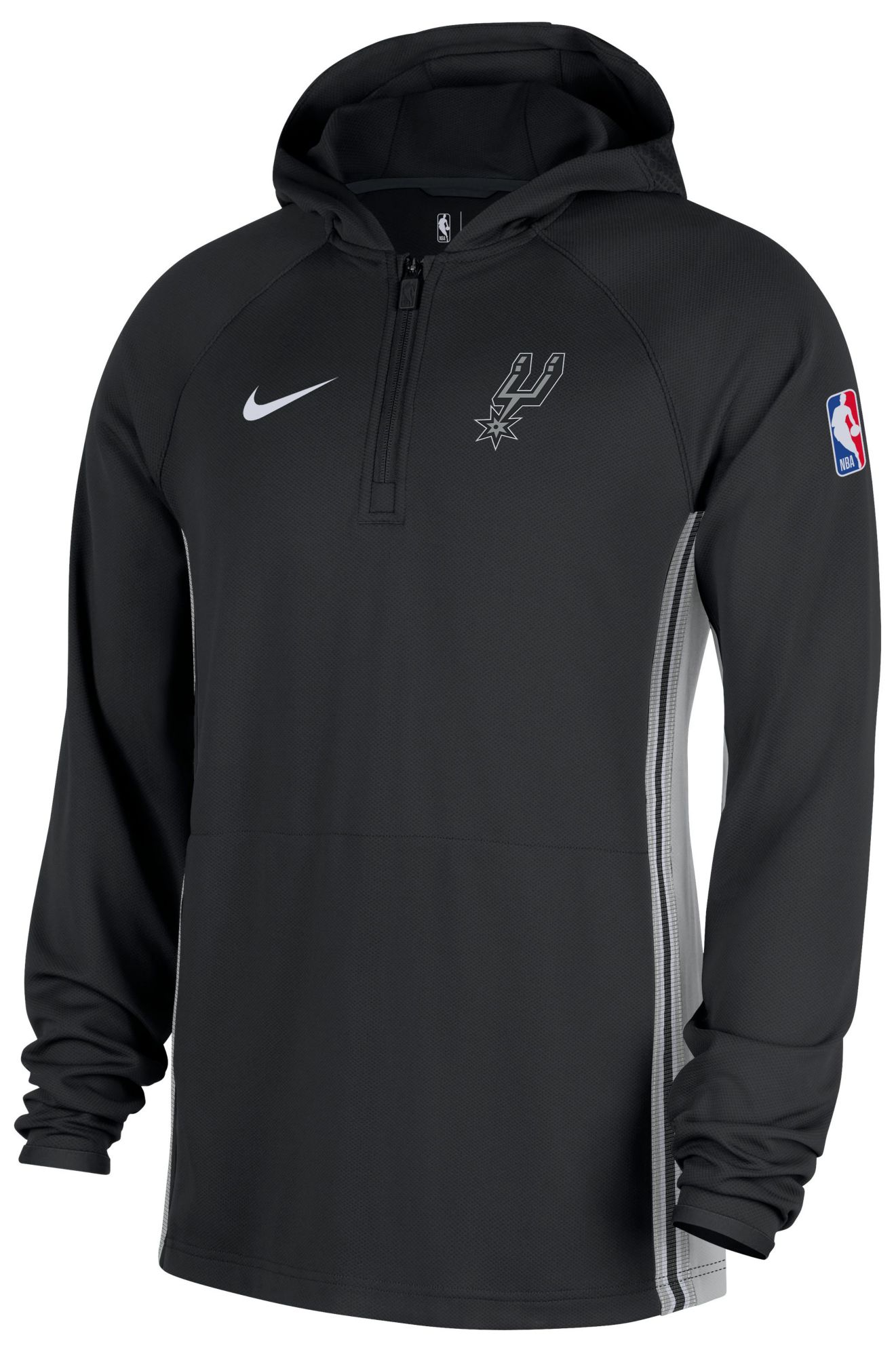 Nike Men's San Antonio Spurs Black On Court Zone Warmup Quarter-Zip Hoodie product image
