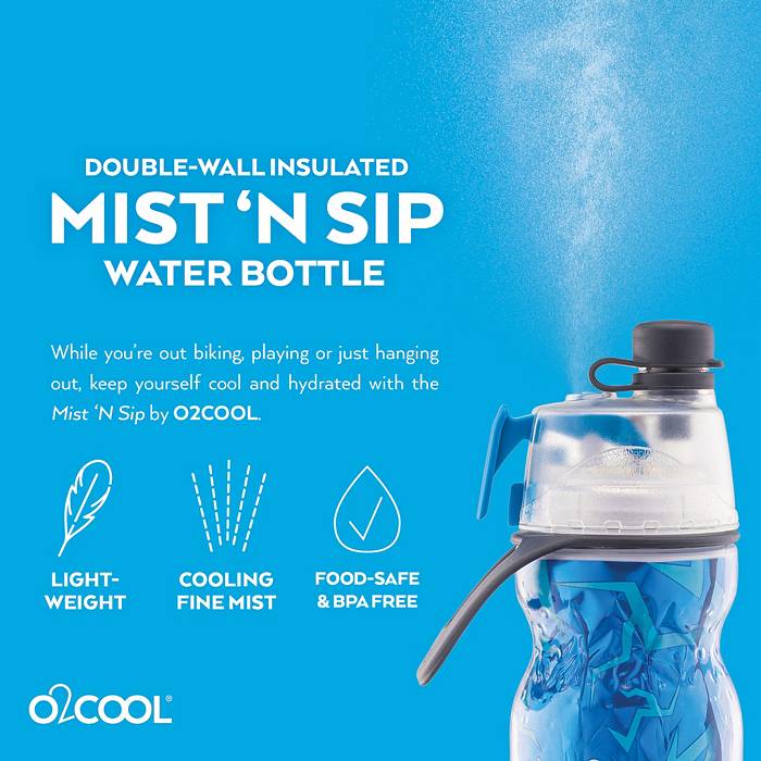 O2cool Mist N' Sip Hydration Bottle - Blue Terrazzo - 1 Each