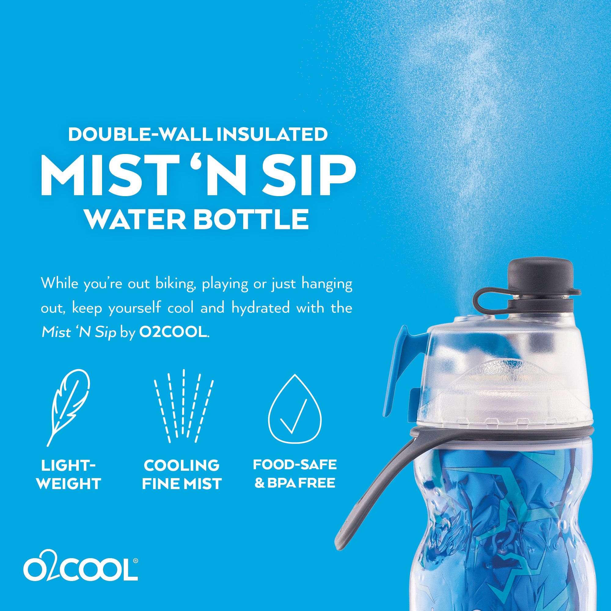O2COOL Mist N' Sip® Water Bottle for Drinking and Misting product image