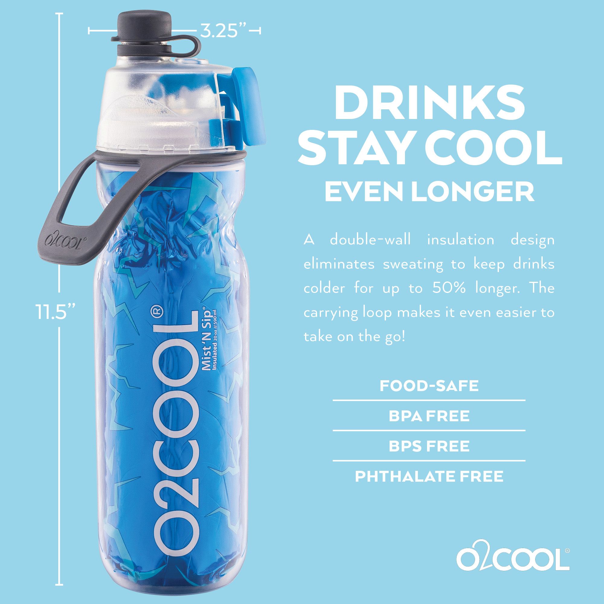 O2COOL Mist N' Sip® Water Bottle for Drinking and Misting product image
