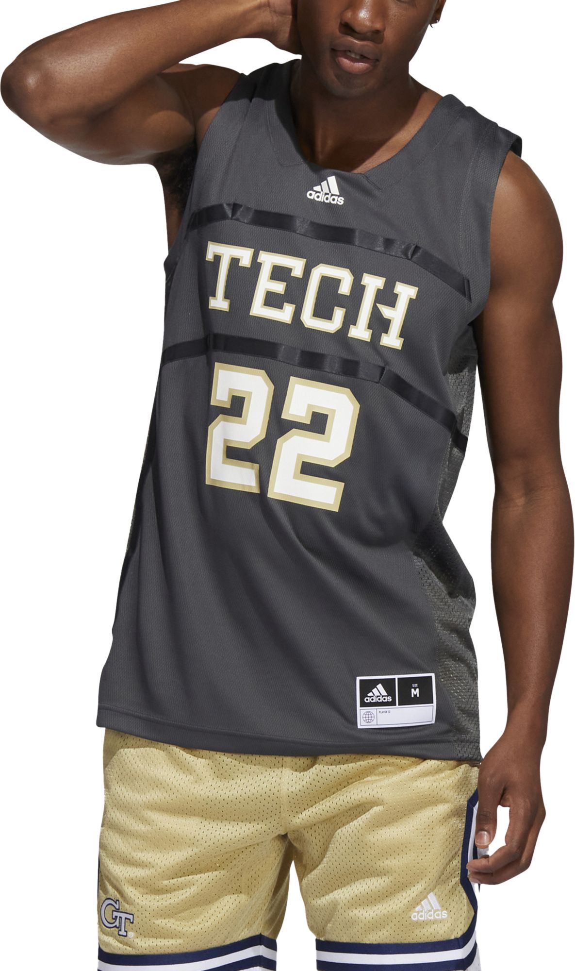 adidas Men's Georgia Tech Yellow Jackets Grey Swingman Jersey