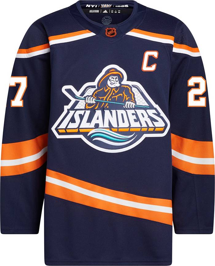 New York Islanders Fisherman 90's Retro NHL T-Shirt Sport Grey / 5XL