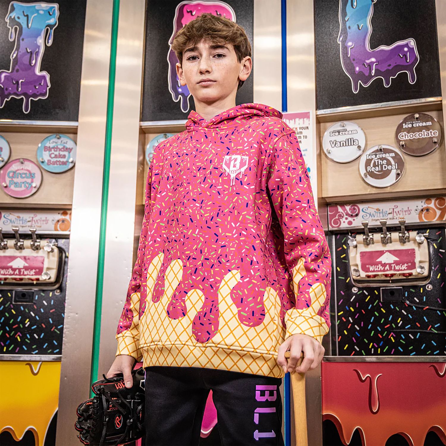 Baseball Lifestyle 101 Boys' Ice Cream Hoodie product image