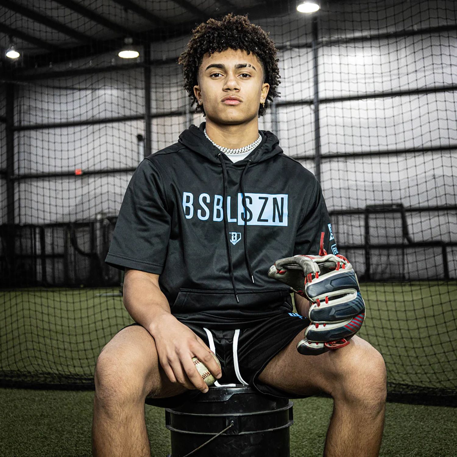 Baseball Lifestyle 101 Men's BSBL-SZN V2 Short Sleeve Hoodie product image