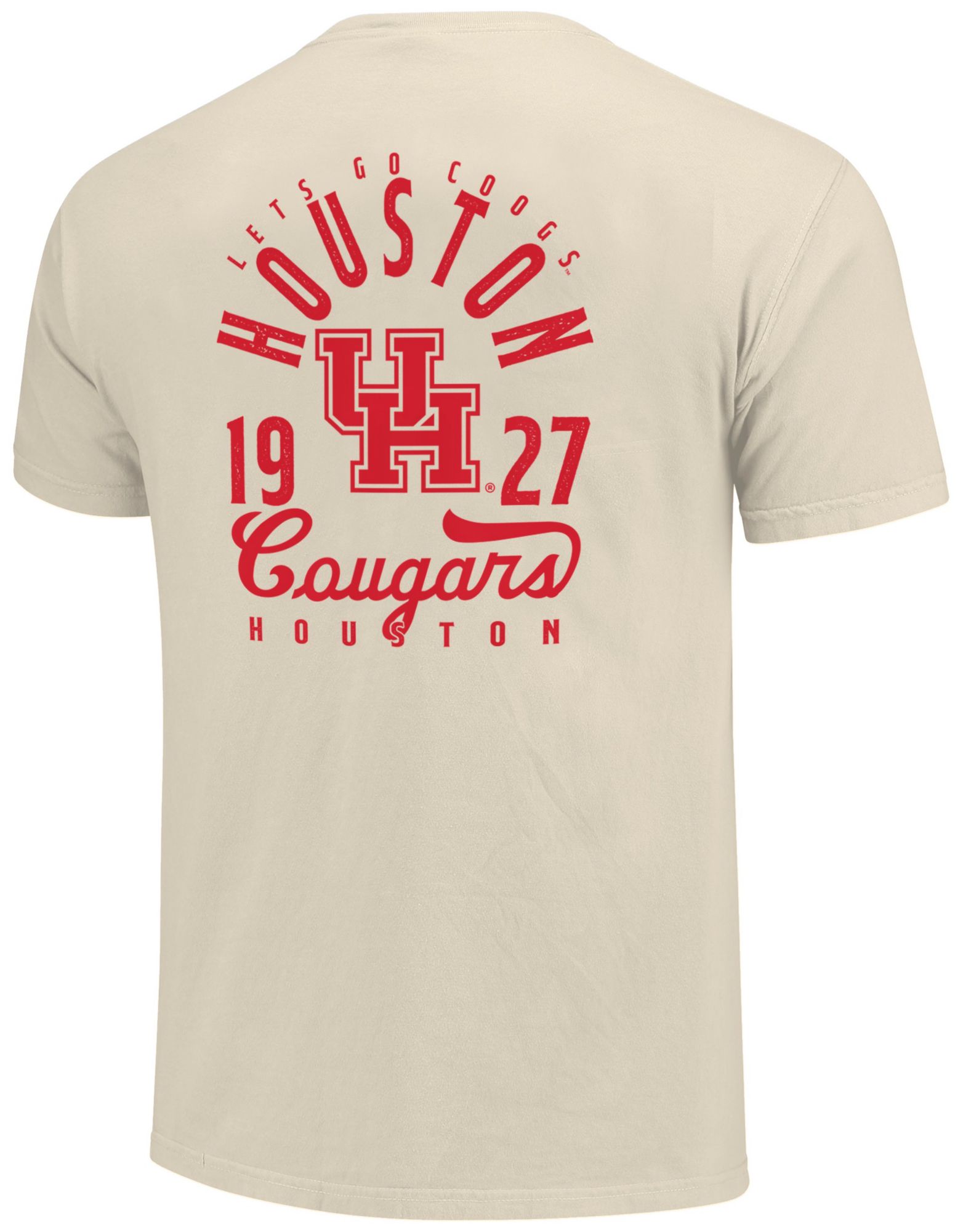 Image One Men's Houston Cougars Ivory Mascot T-Shirt product image